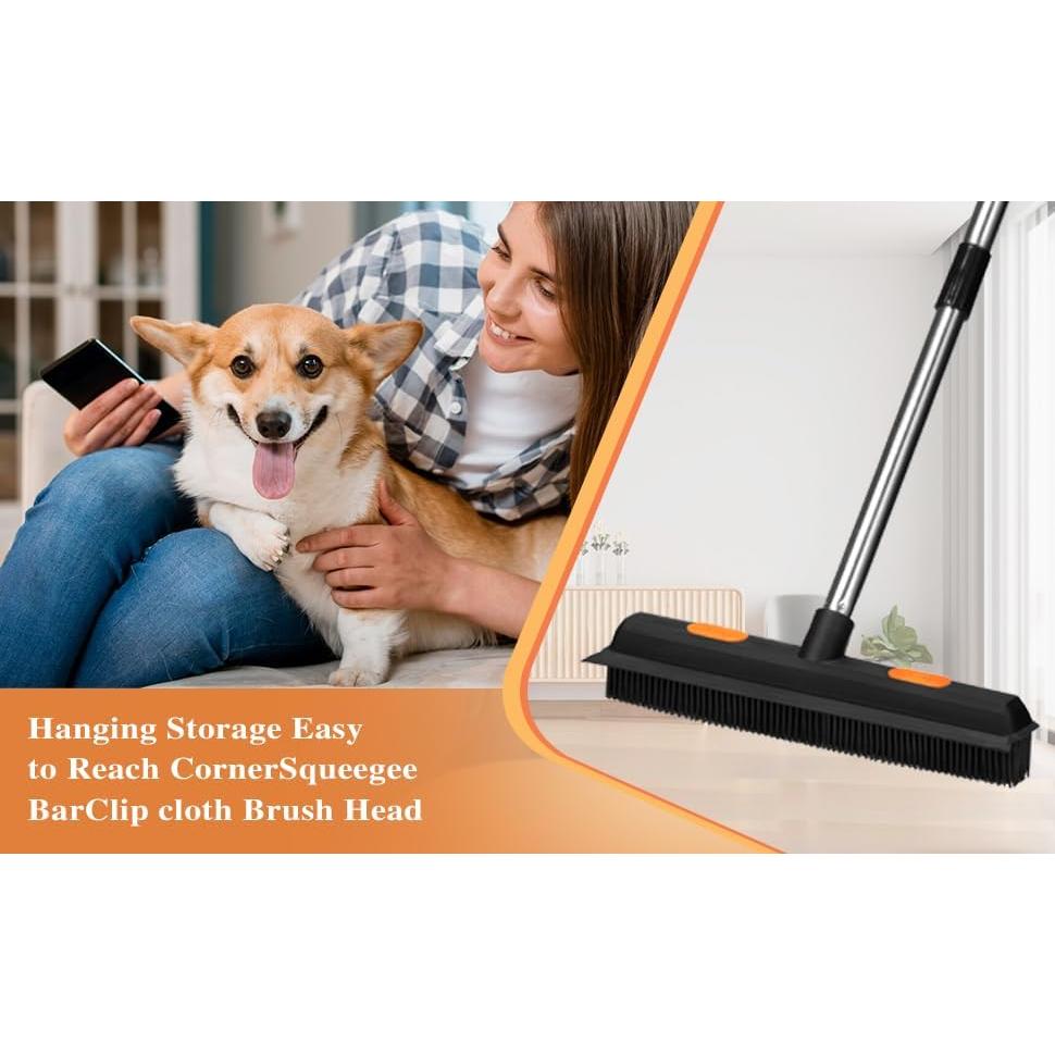 Escoba de goma para mascotas Bryquelin 124 cm ajustable