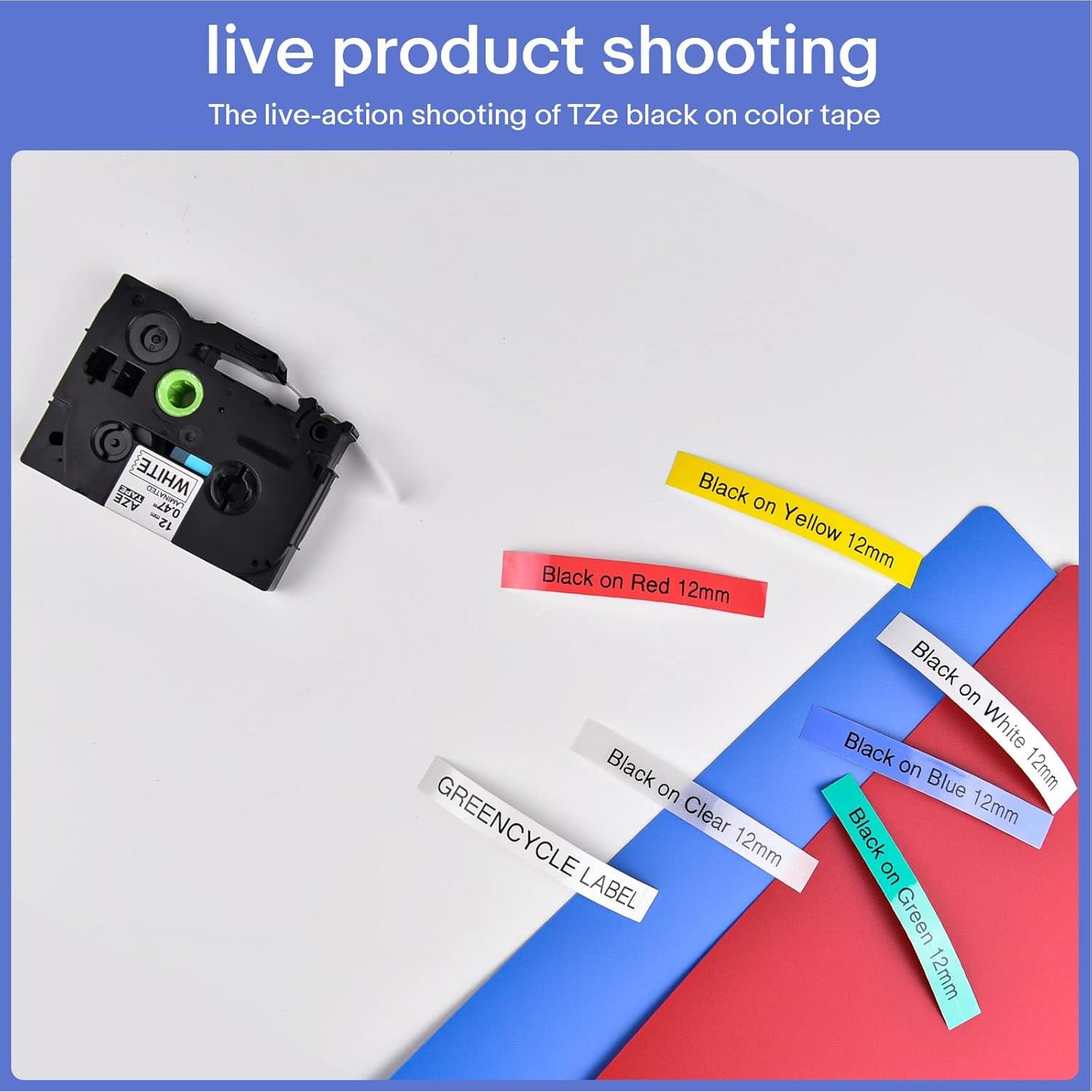 Cinta de Etiqueta Laminada Greencycle 6 Pack 12mm Multi-Color