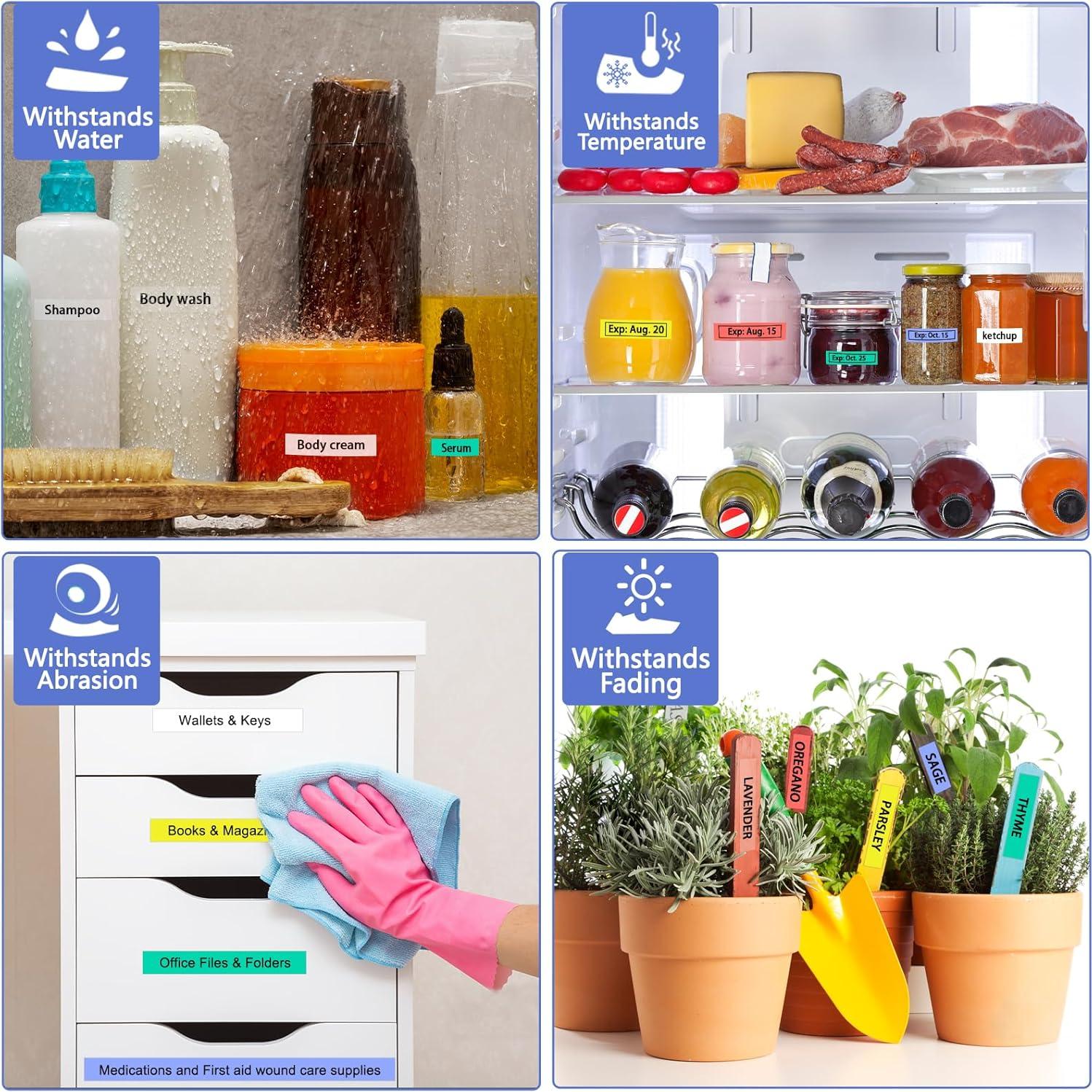 Cinta de Etiqueta Laminada Greencycle 6 Pack 12mm Multi-Color