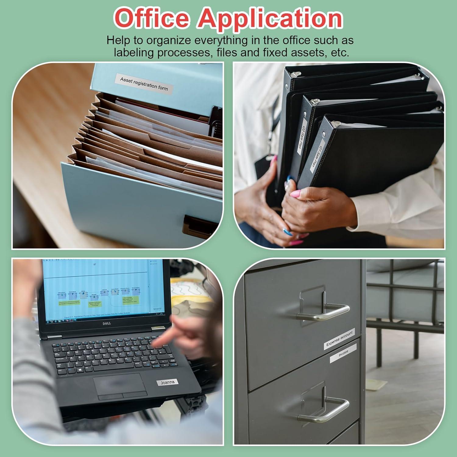 Cinta de Etiqueta Labelife M-931 12mm Negra sobre Plata - Paquete de 4