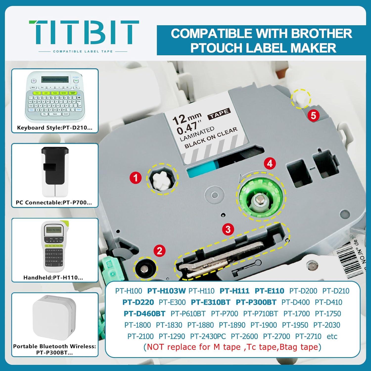 Cinta de Etiquetas Brother TZE 12mm Transparente 4 Colores