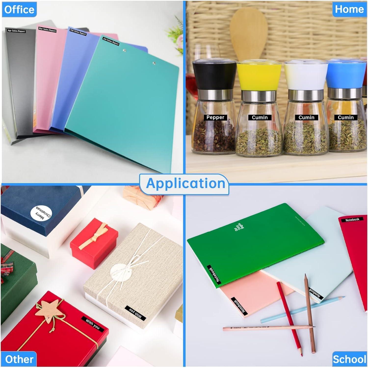 Cinta de Etiquetado Unismar TZe-335 12mm Blanca sobre Negra