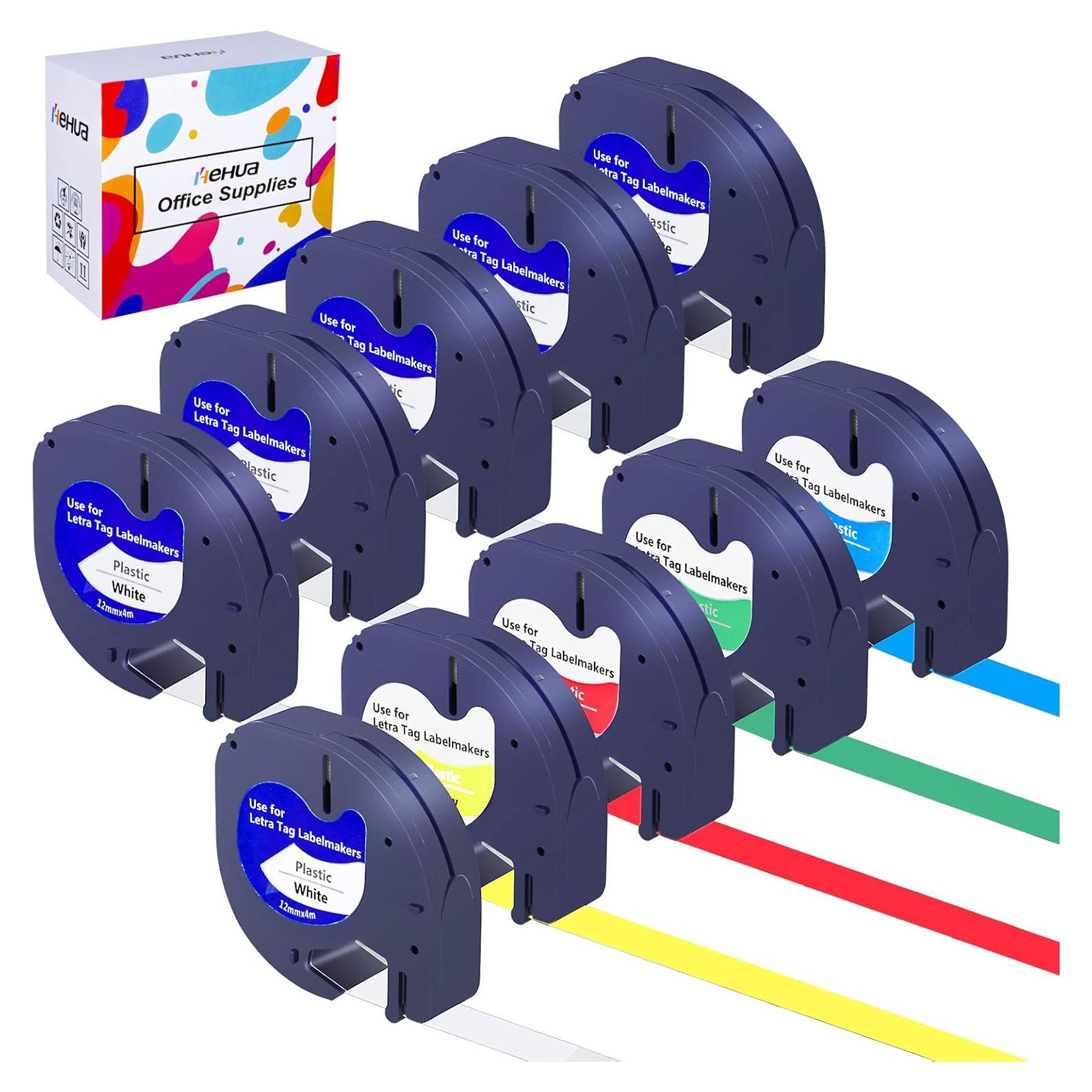 Etiquetas Multicolor Hehua 10PK 12mm x 4m Compatible Dymo