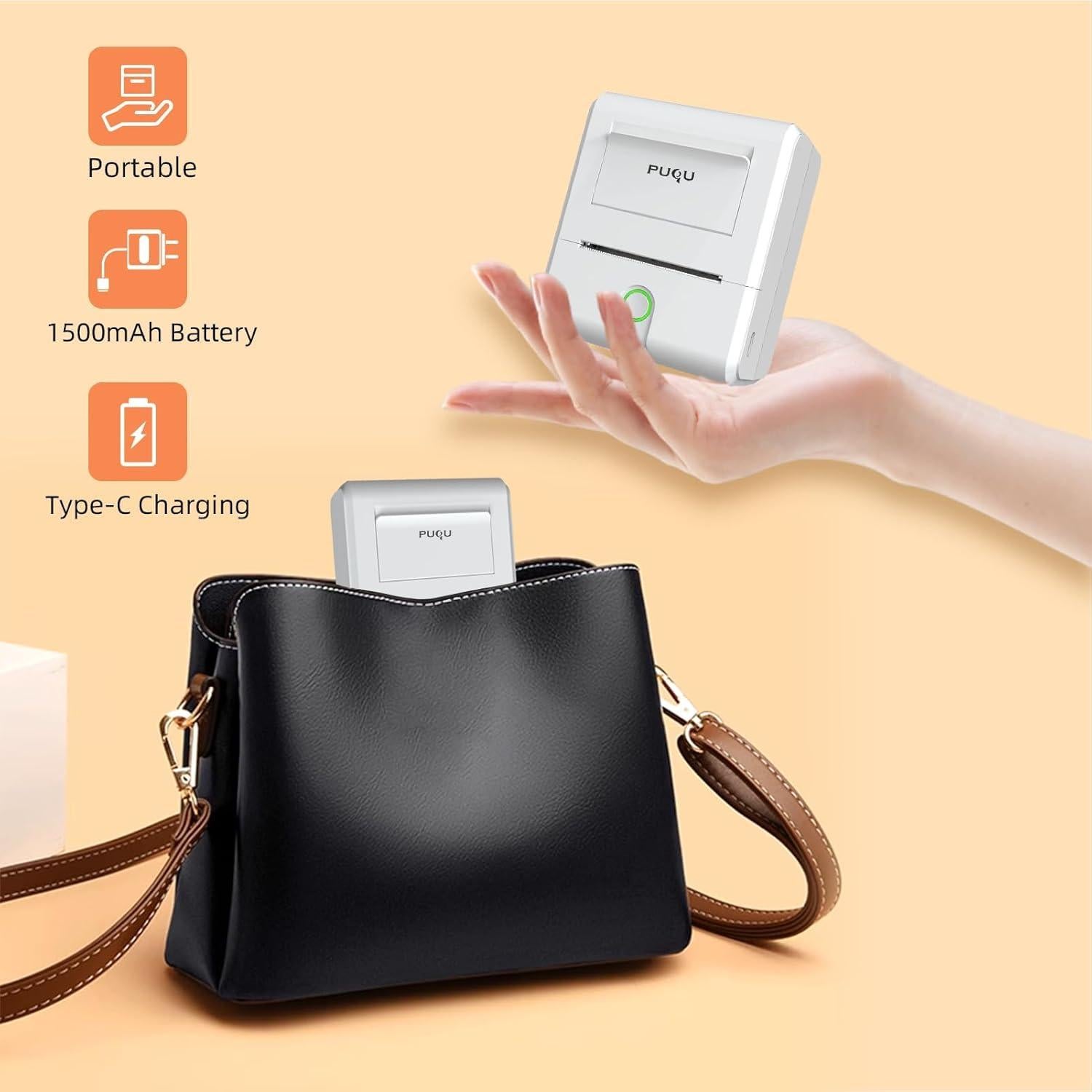 Impresora de Etiquetas PUQU Q1 Bluetooth 50mm x 30mm