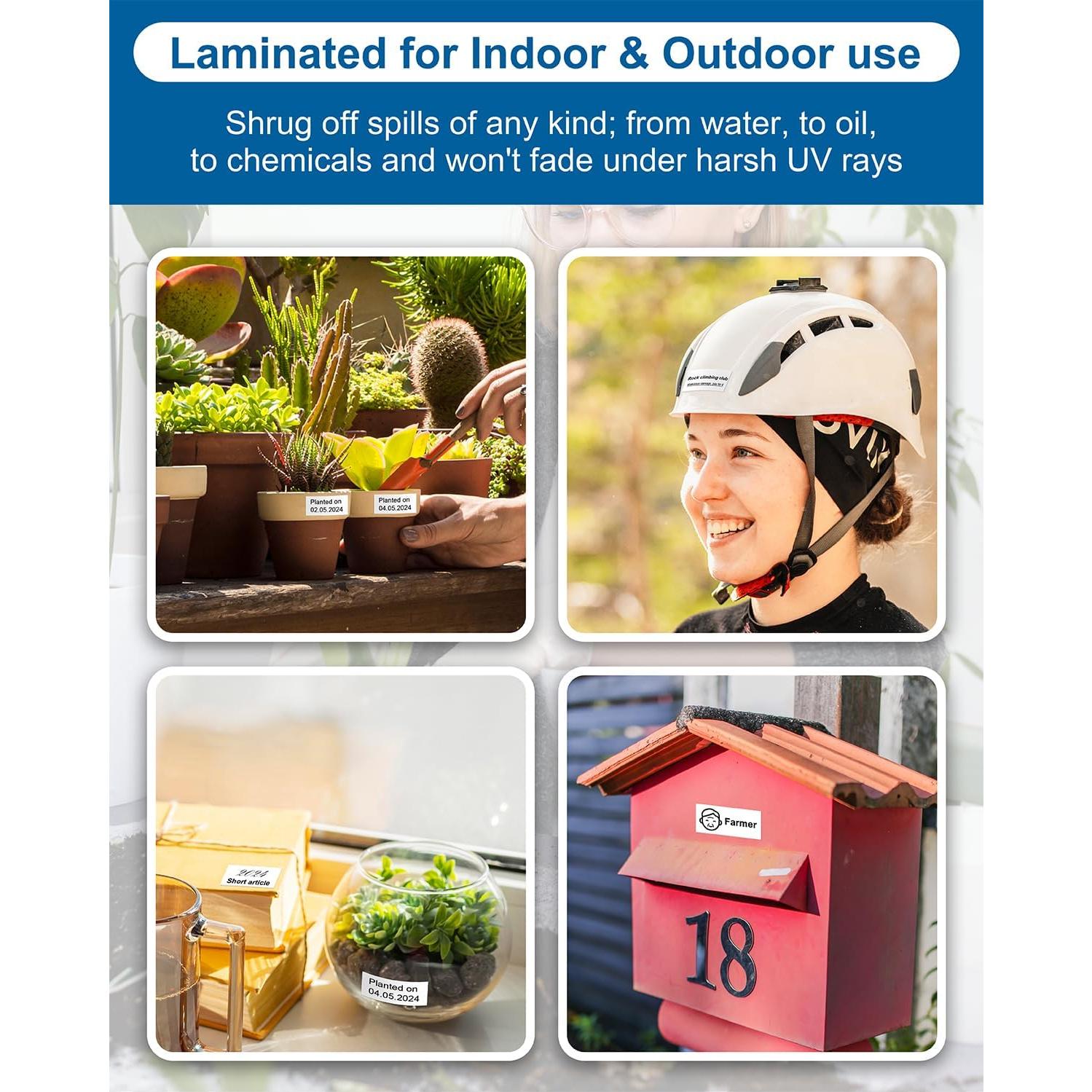 Cinta de Etiqueta 24mm Oozmas TZE-S251 Laminada Blanca 6 Paquete