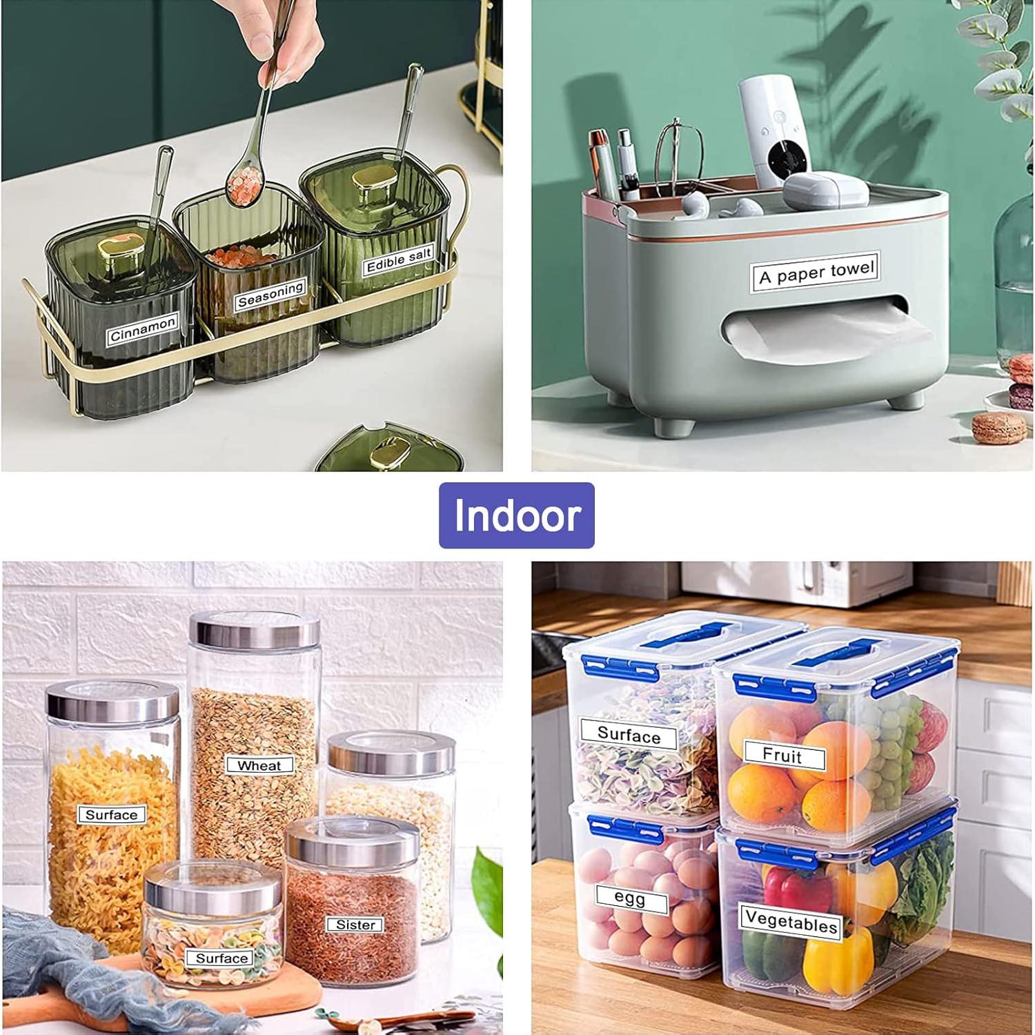 Cinta de Etiqueta NineLeaf M-K221 9mm Negra sobre Blanca 4 Pack