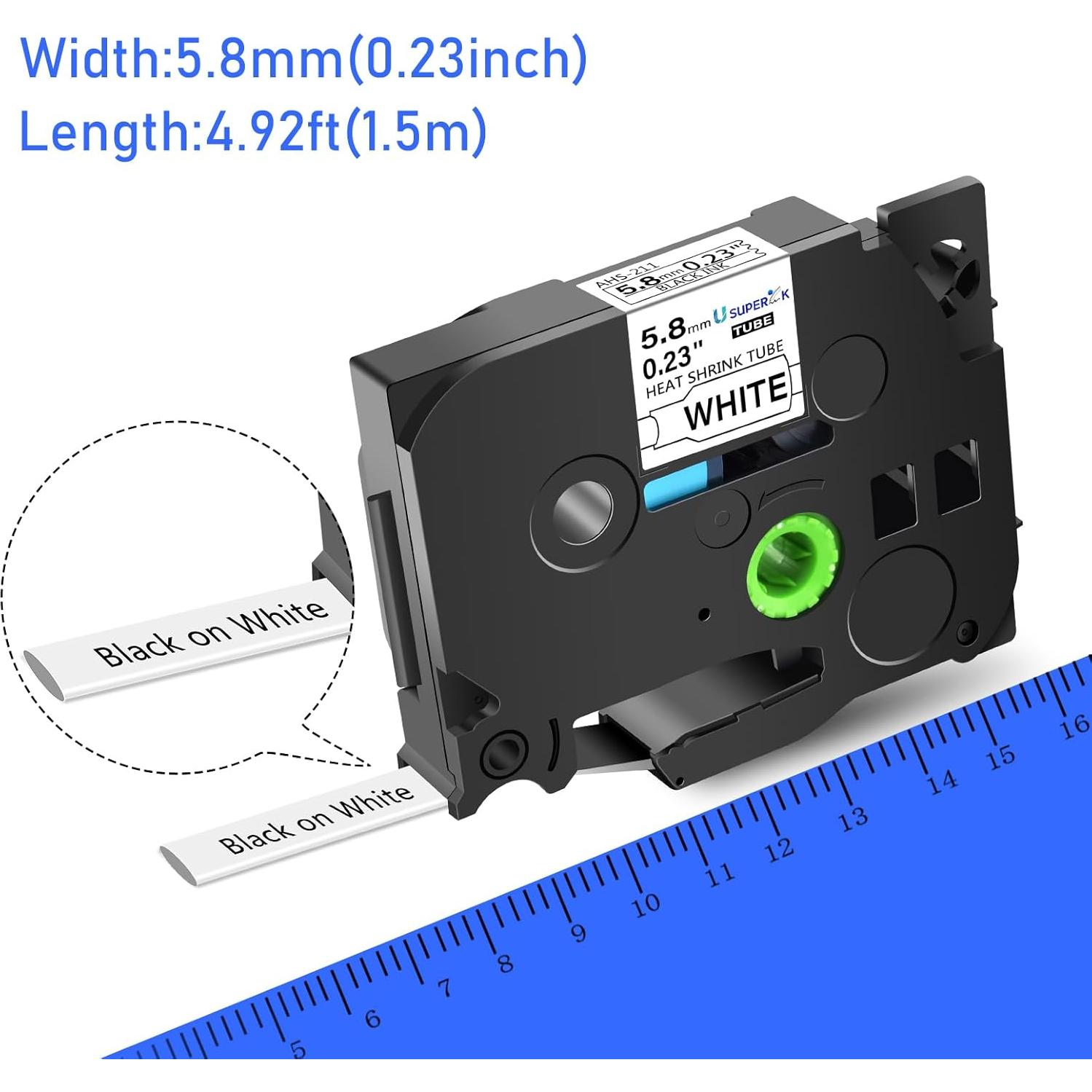 3PK Cinta de Etiquetadora Termocontraíble USUPERINK HSe-211 5.8mm