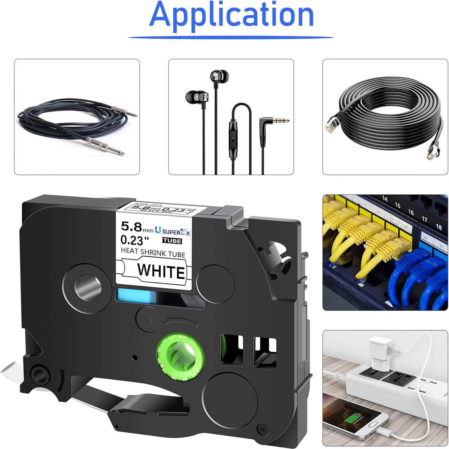 3PK Cinta de Etiquetadora Termocontraíble USUPERINK HSe-211 5.8mm