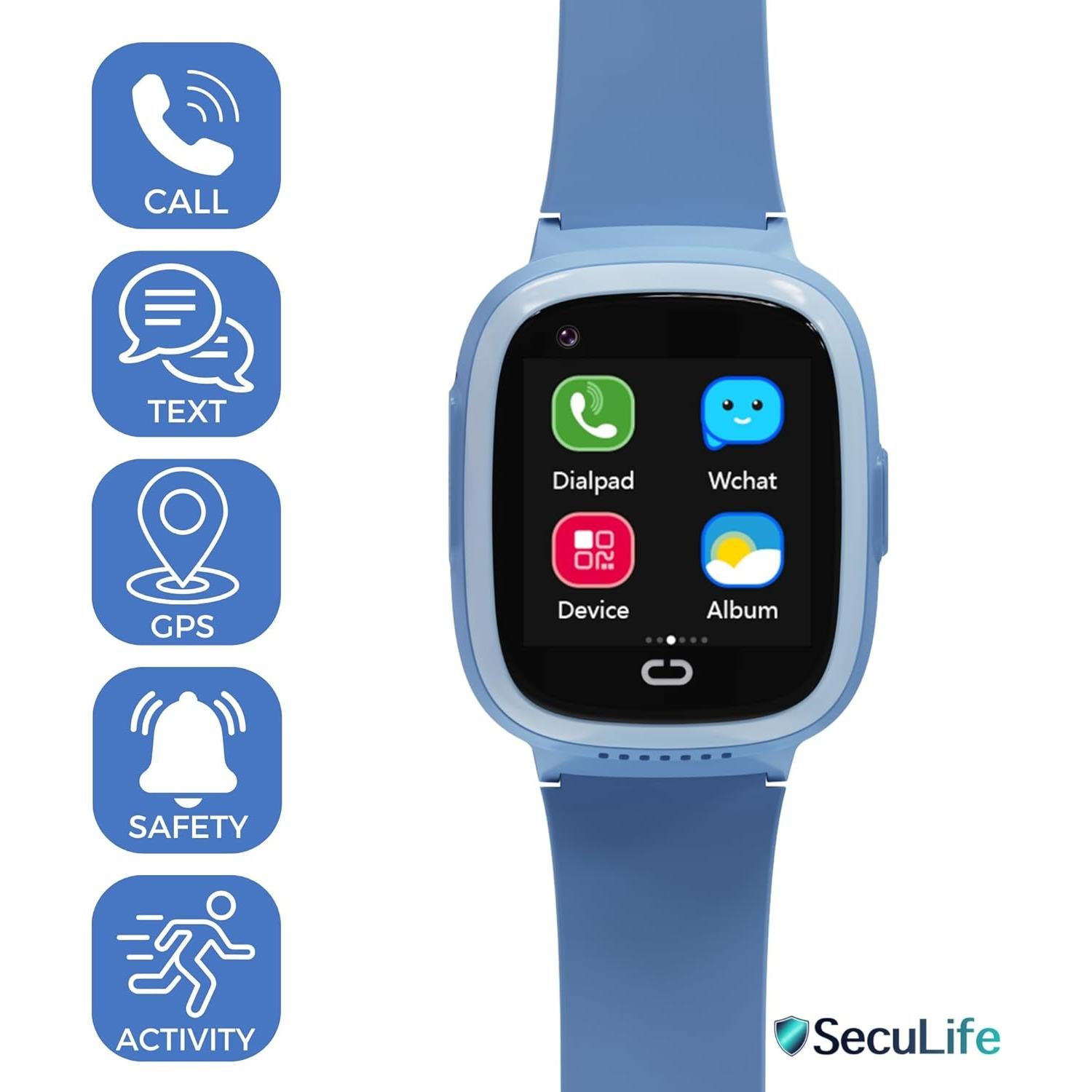 Rastreador GPS SecuLife para Niños con Botón SOS Azul