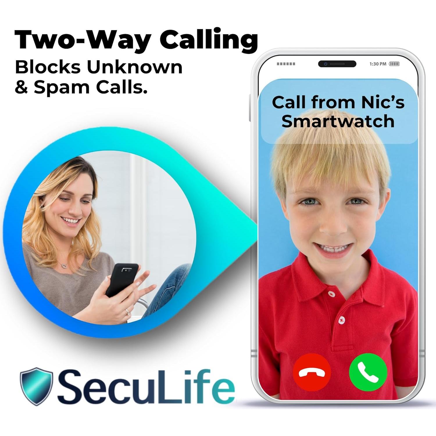 Rastreador GPS SecuLife para Niños con Botón SOS Azul