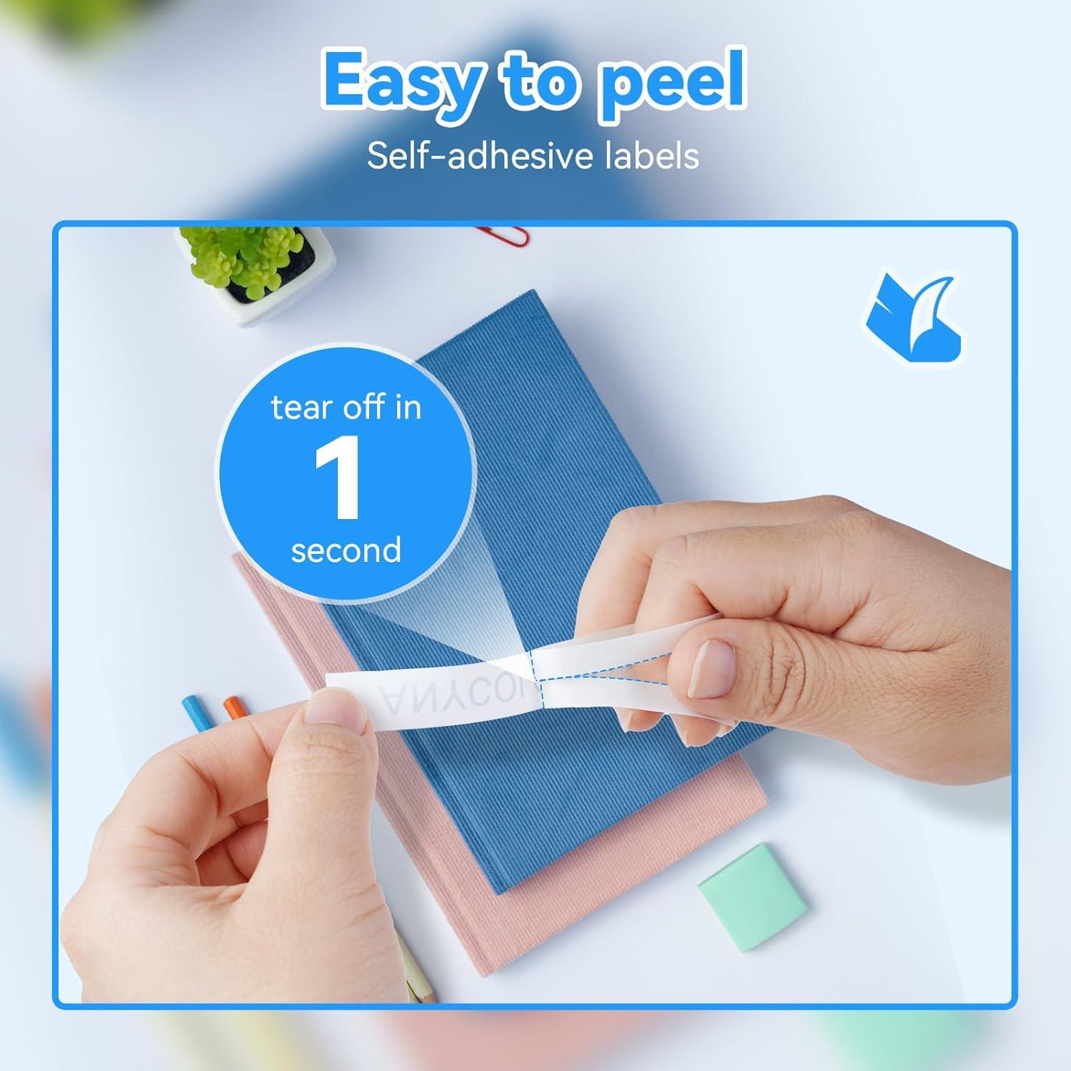 Cinta de Etiquetadora AONOMI 12mm 10PK Negra sobre Blanca