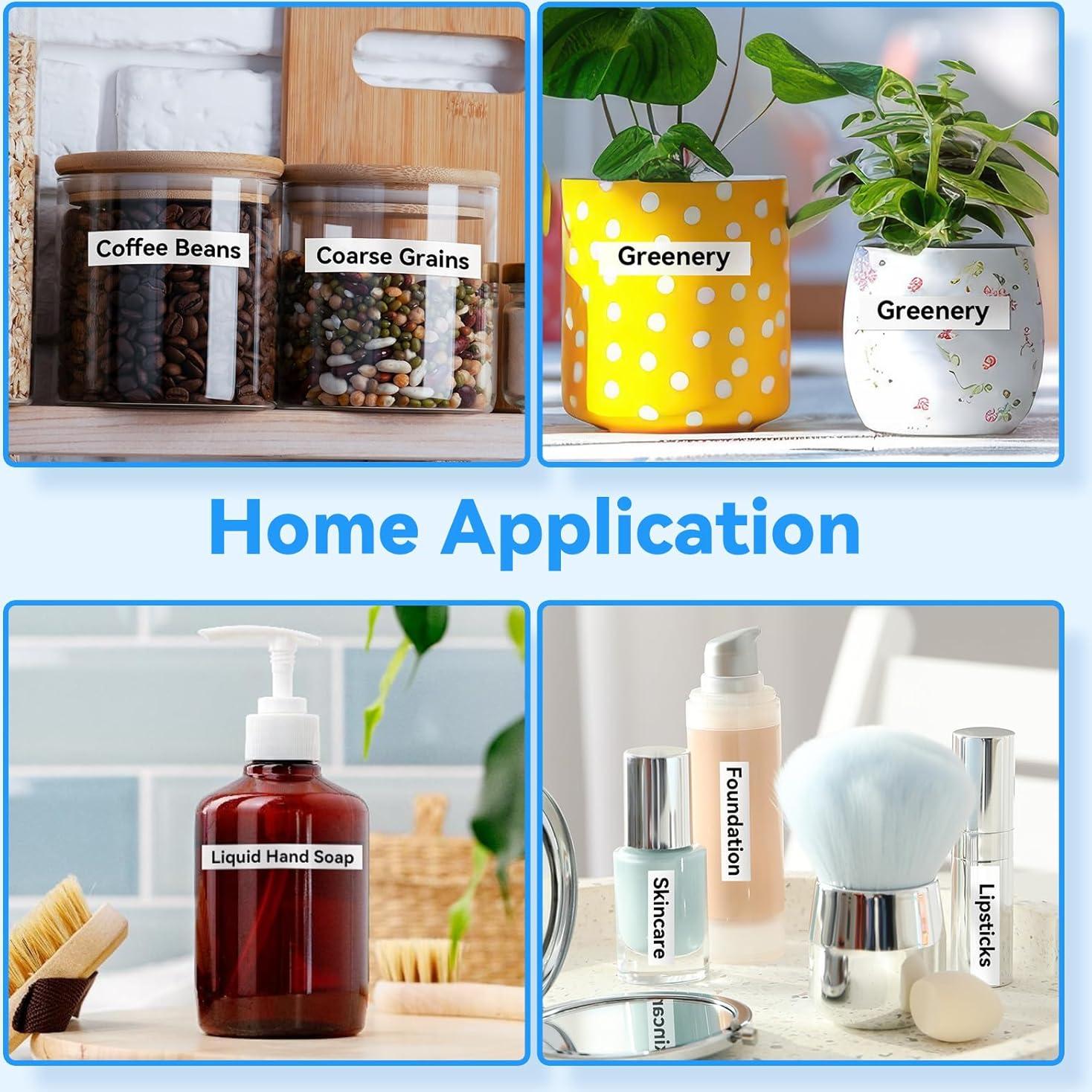 Cinta de Etiquetadora AONOMI 12mm 10PK Negra sobre Blanca