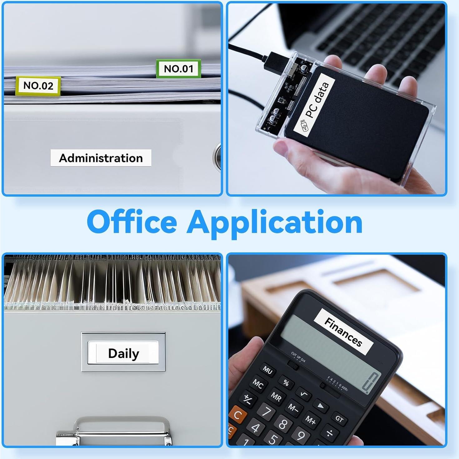 Cinta de Etiquetadora AONOMI 12mm 10PK Negra sobre Blanca