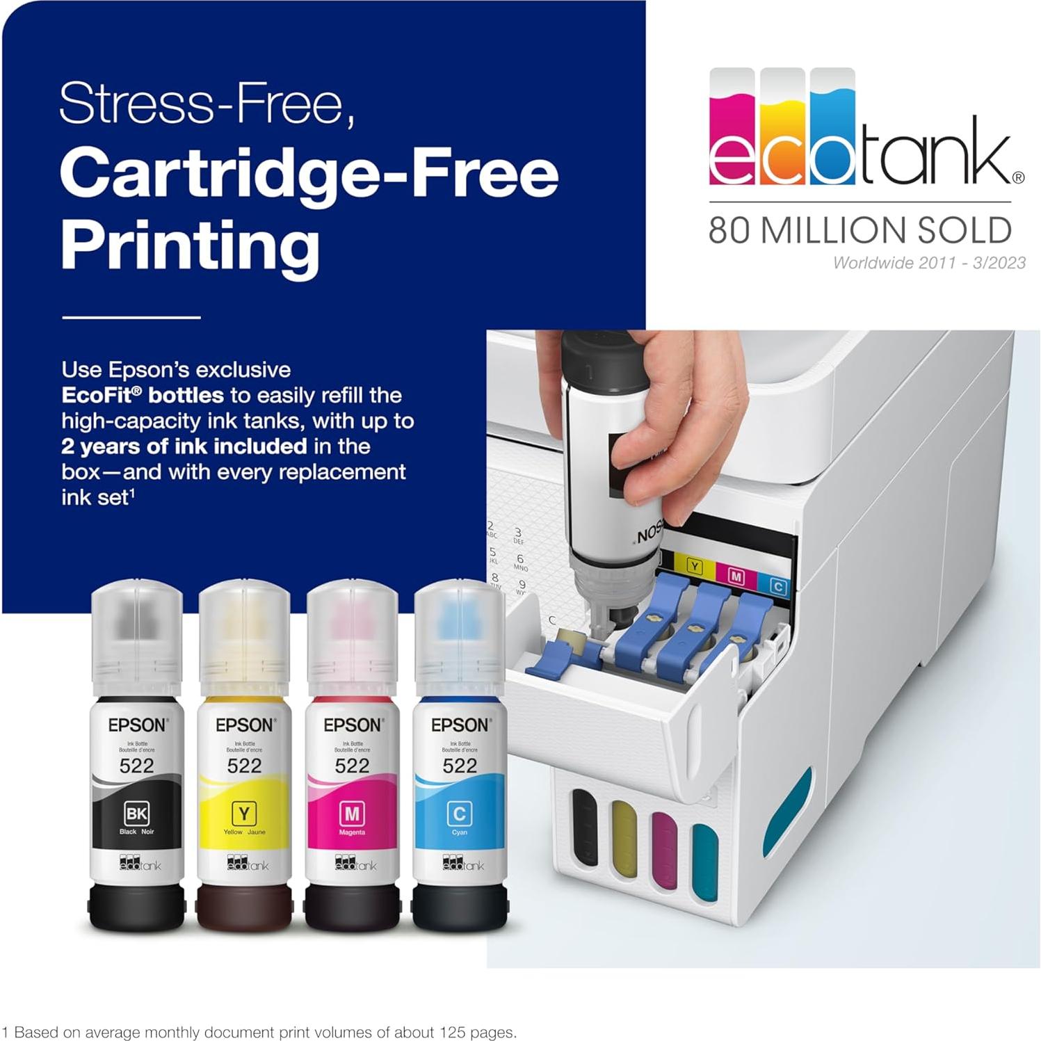 Impresora Todo-en-Uno Epson EcoTank ET-4800 Inalámbrica Blanca