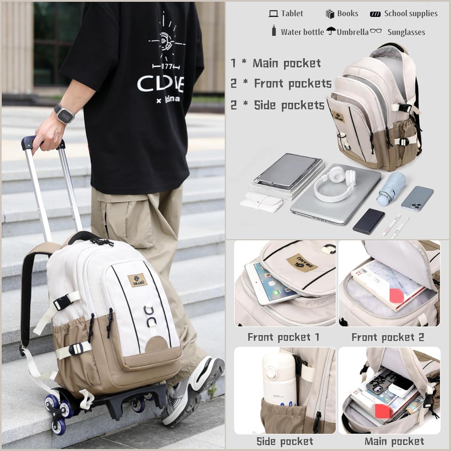 Mochila Rodante para Niños ZS001 Azul 30 Litros