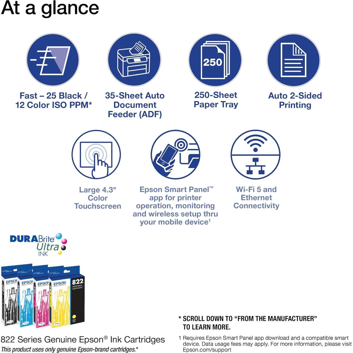 Impresora Inalámbrica Epson WorkForce Pro WF-4820 Todo-en-Uno