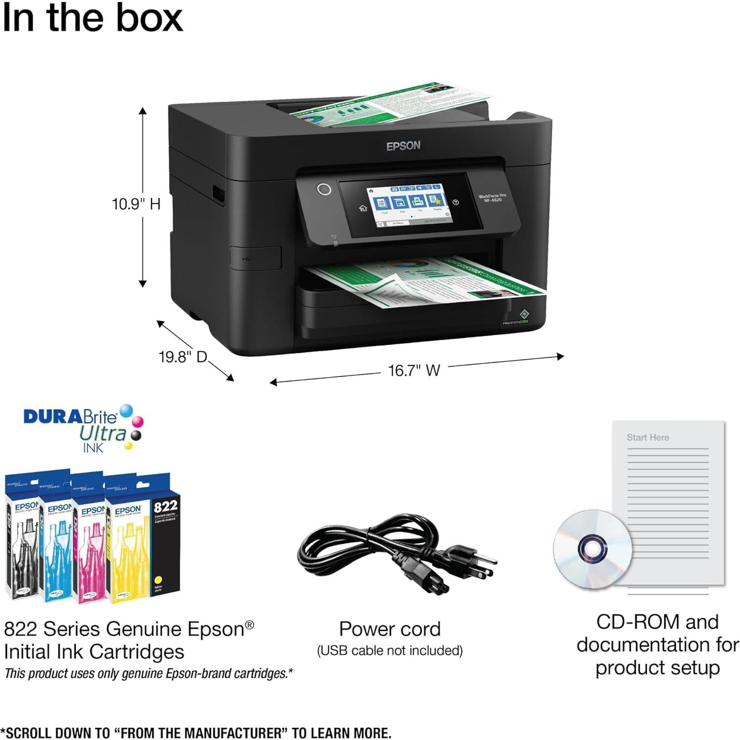 Impresora Inalámbrica Epson WorkForce Pro WF-4820 Todo-en-Uno