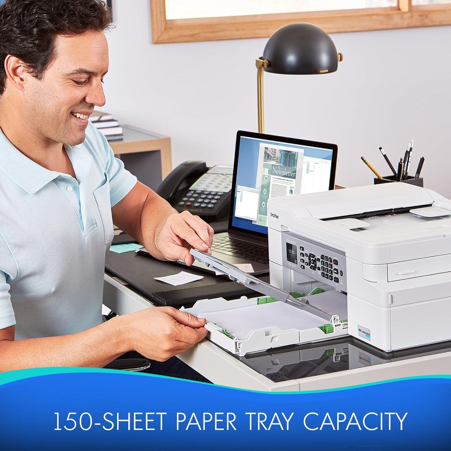 MFC-J805DW INKvestmentTank Color Inkjet All-in-One Printer with Mobile Device and Duplex Printing with Up To 1-Year of Ink In-box, White, One Size, Amazon Dash Replenishment Ready