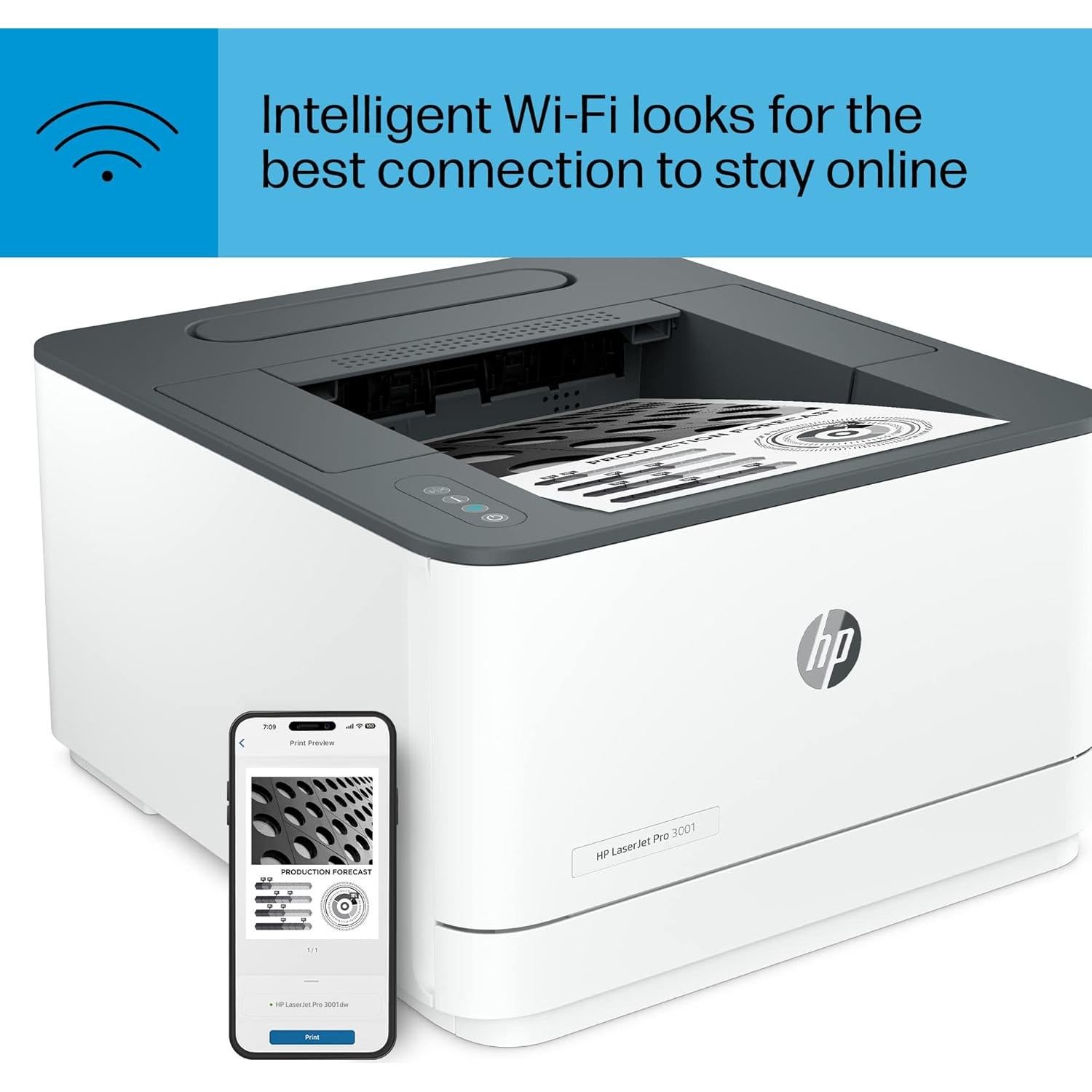 Impresora HP LaserJet Pro 3001dw Inalámbrica A4 35ppm