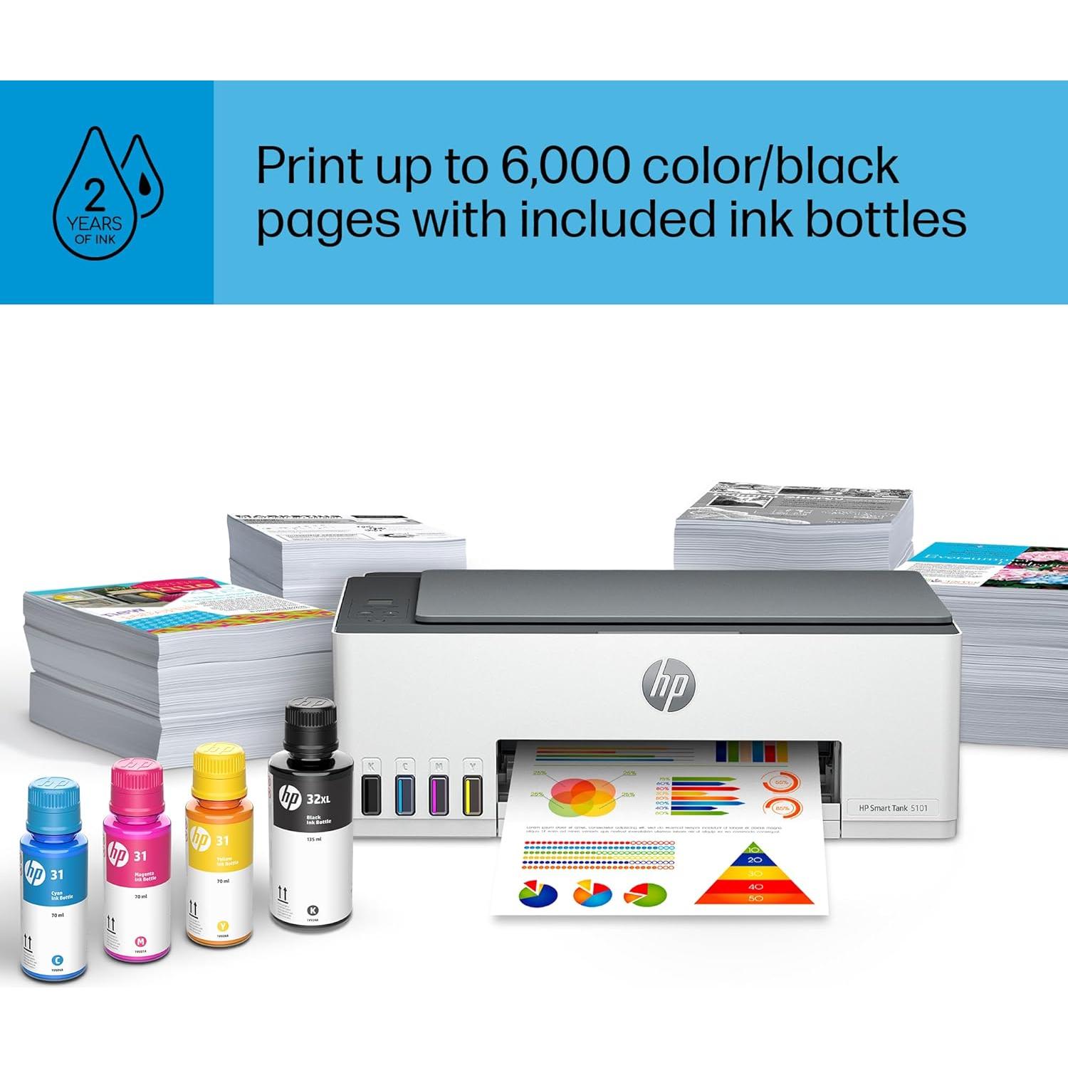 Impresora HP Smart Tank 5101 Inalámbrica Todo-en-Uno