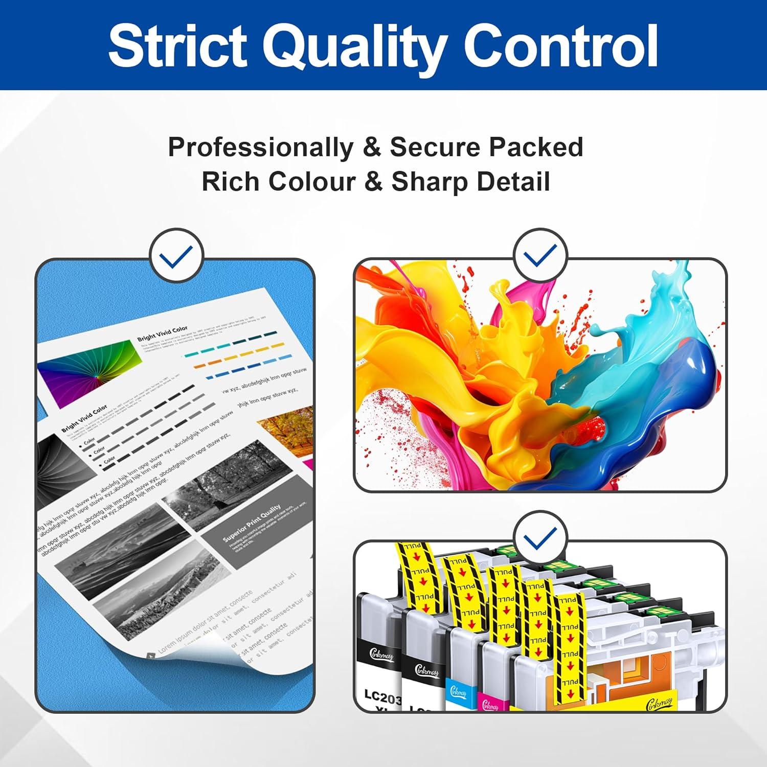 LC203XL Ink Cartridges Replacement for Brother LC203 LC201 XL LC201XL Ink Work with Brother MFC-J480DW MFC-J880DW MFC-J4420DW MFC-J680DW MFC-J885DW Inkjet Printer (2 Black 1 Cyan 1 Magenta 1 Yellow)