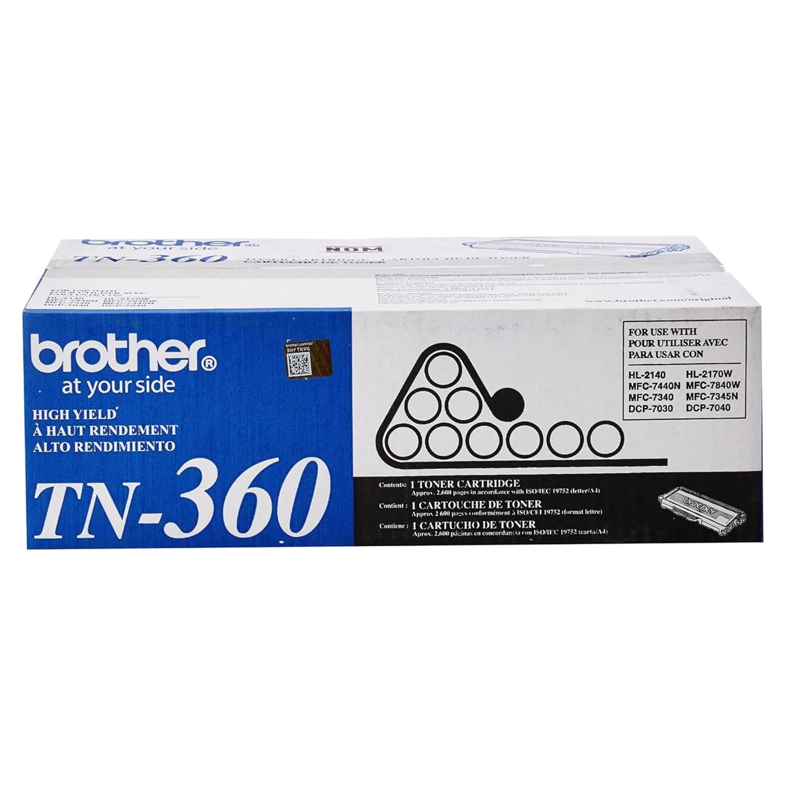 Cartucho de Tóner Brother TN-360 Negro Alta Capacidad 2600 Páginas