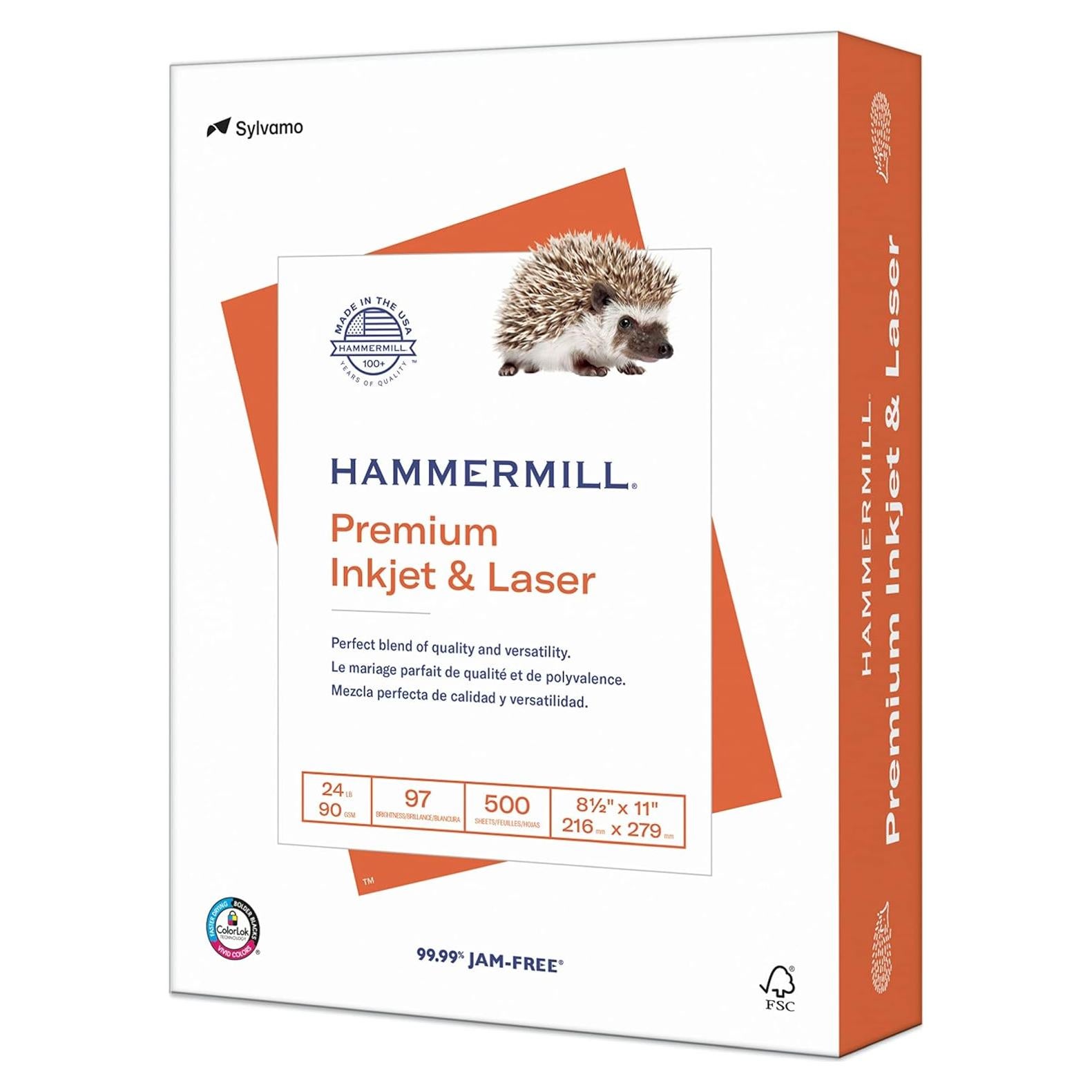 Papel de impresora Hammermill Premium 24 lb 500 hojas A4