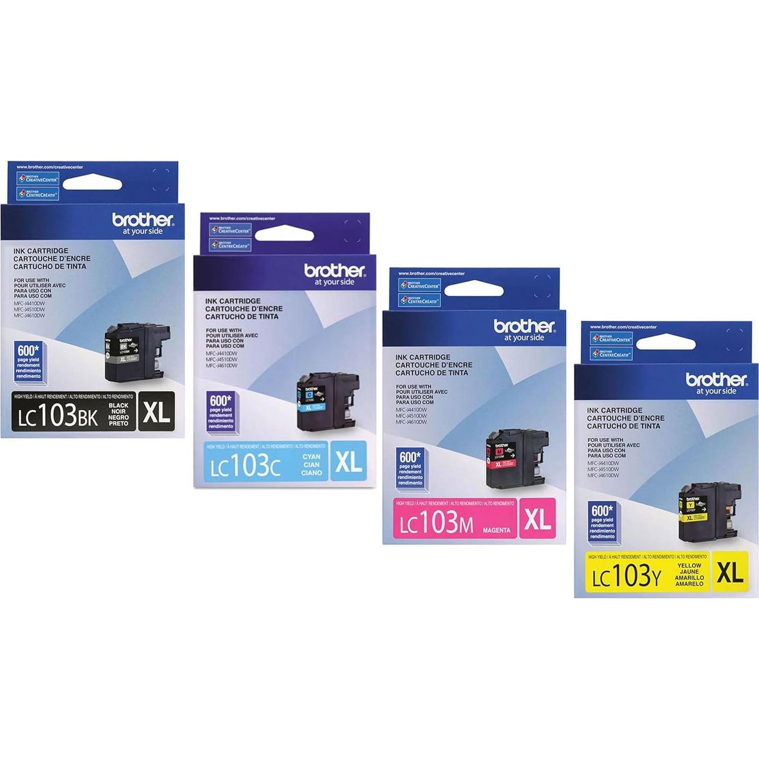 Cartucho de Tinta Brother LC103 - Negro, Cian, Magenta, Amarillo