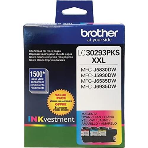 Cartuchos de Tinta Brother LC3029 Cian Magenta Amarillo 3Paq