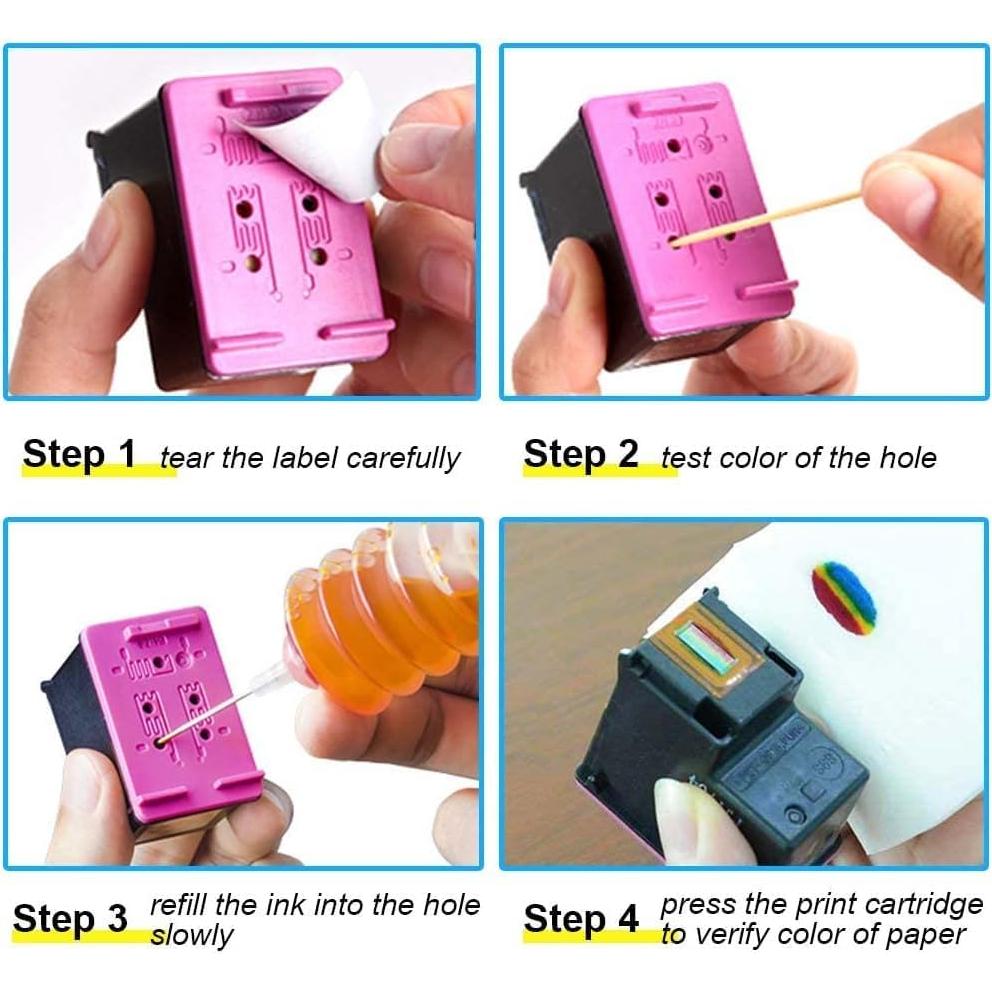 Kit de Recarga de Tinta Universal DLMELHOR 500ml 5 Piezas