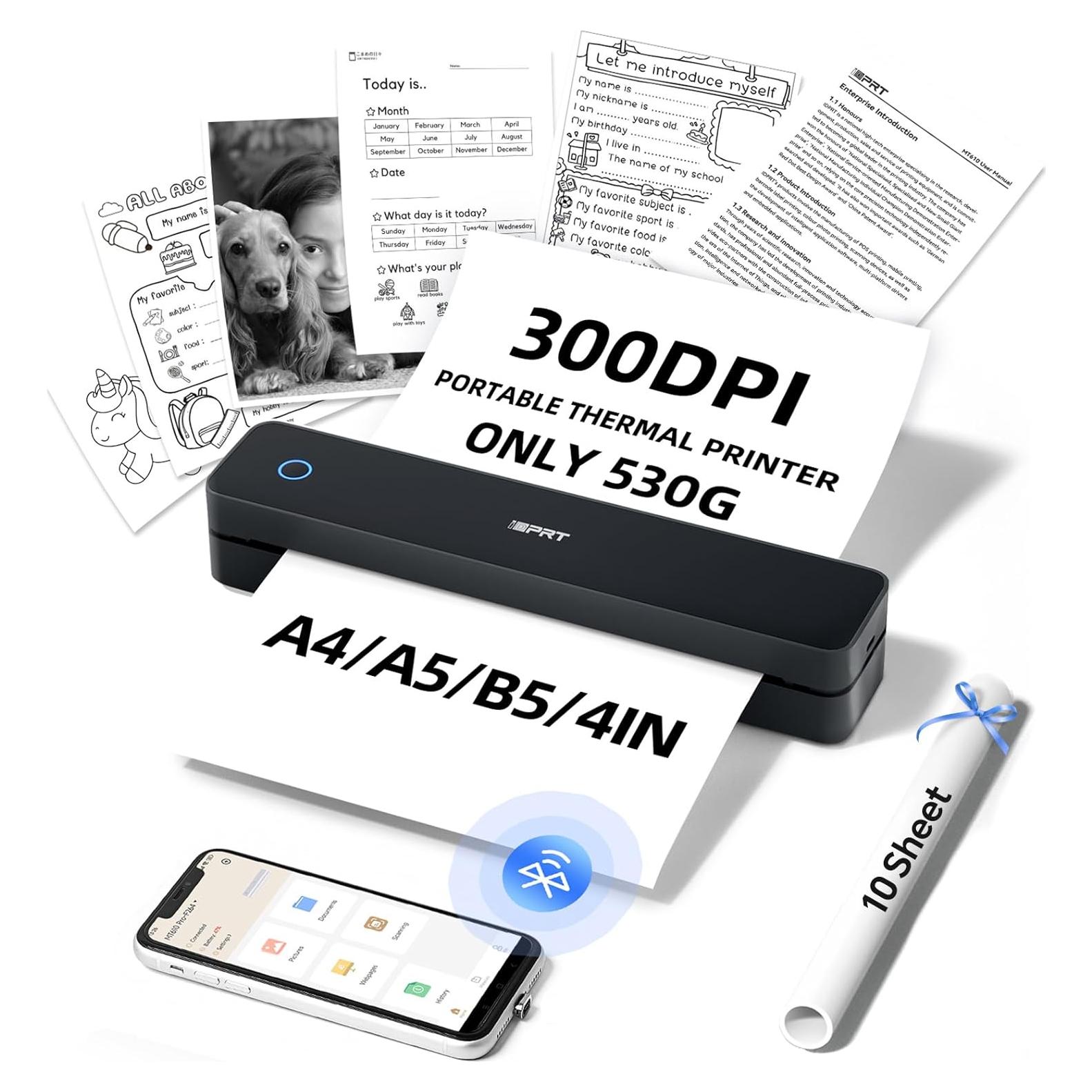 Impresora Térmica Portátil iDPRT MT610 Pro 300DPI Inalámbrica