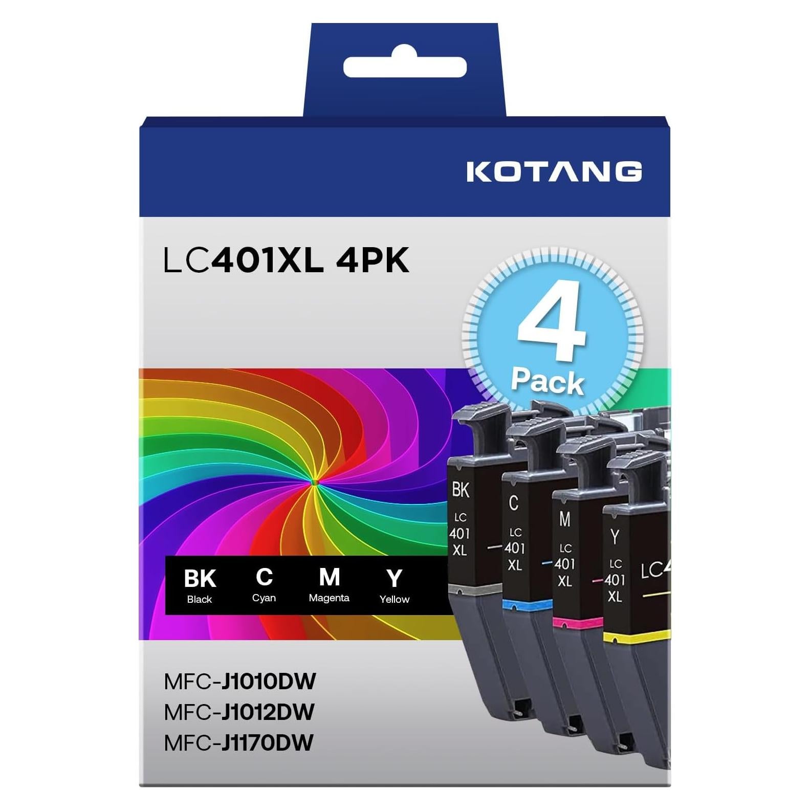 Cartuchos de Tinta LC401XL para Brother - 4 Paquete (Negro, Cian, Magenta, Amarillo)