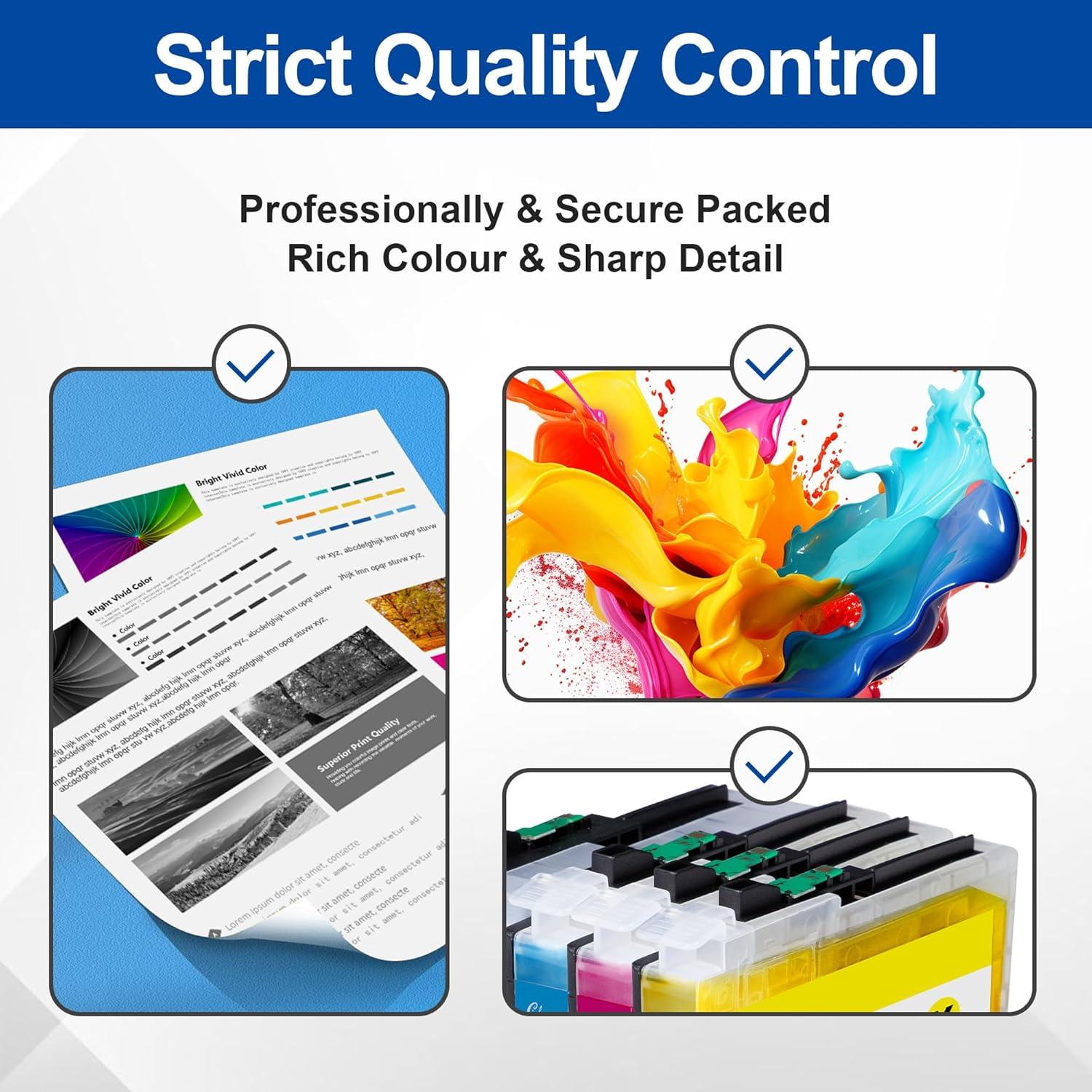 Cartucho de Tinta LC406XL Linkmay para Impresora Brother - Paquete de 4