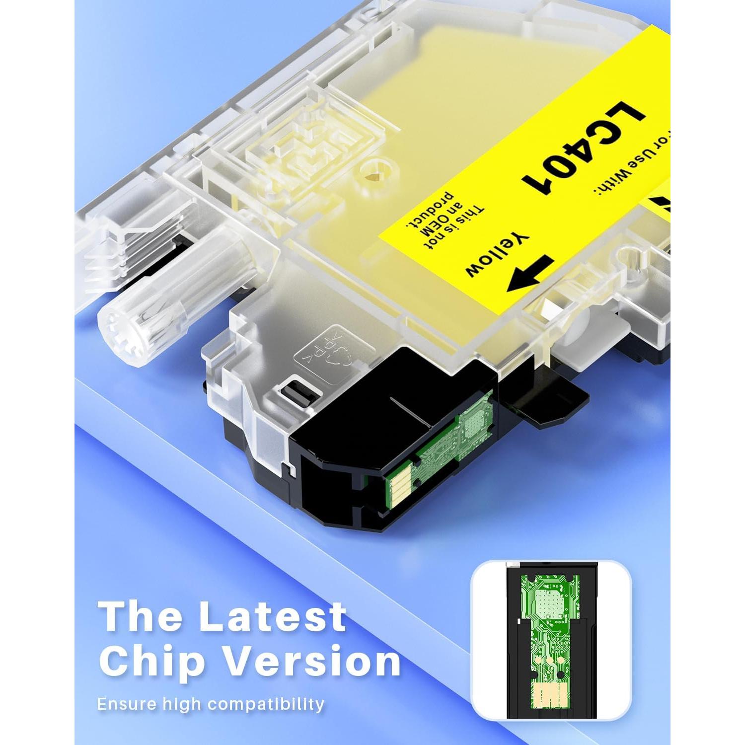 INK4U LC401 LC-401 Ink Cartridges Compatible Replacement for LC401 Ink Cartridges to Use with MFC-J1010DW, MFC-J1012DW, MFC-J1170DW Printer (Black Cyan Magenta Yellow, 4 Pack)