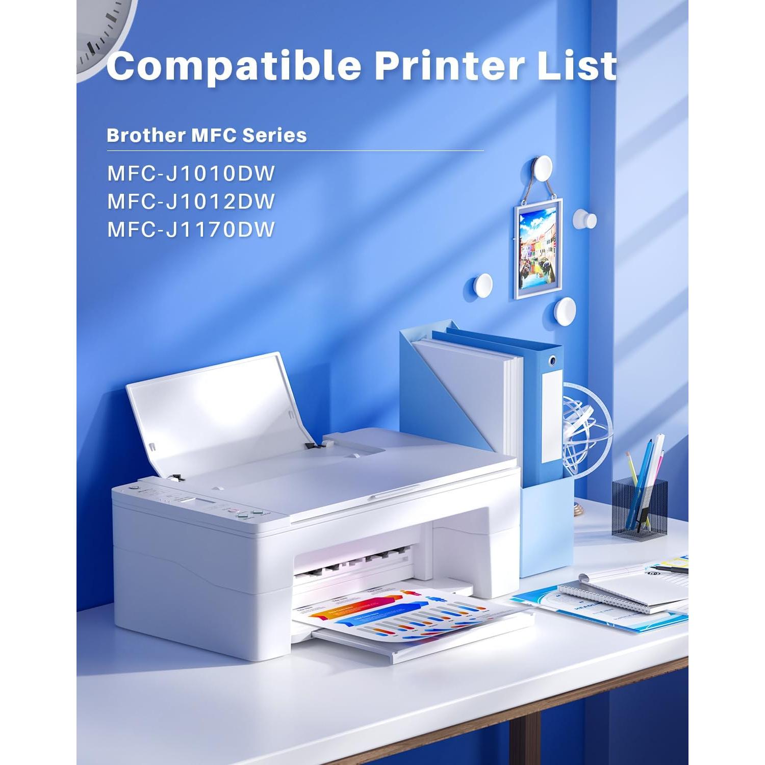 INK4U LC401 LC-401 Ink Cartridges Compatible Replacement for LC401 Ink Cartridges to Use with MFC-J1010DW, MFC-J1012DW, MFC-J1170DW Printer (Black Cyan Magenta Yellow, 4 Pack)