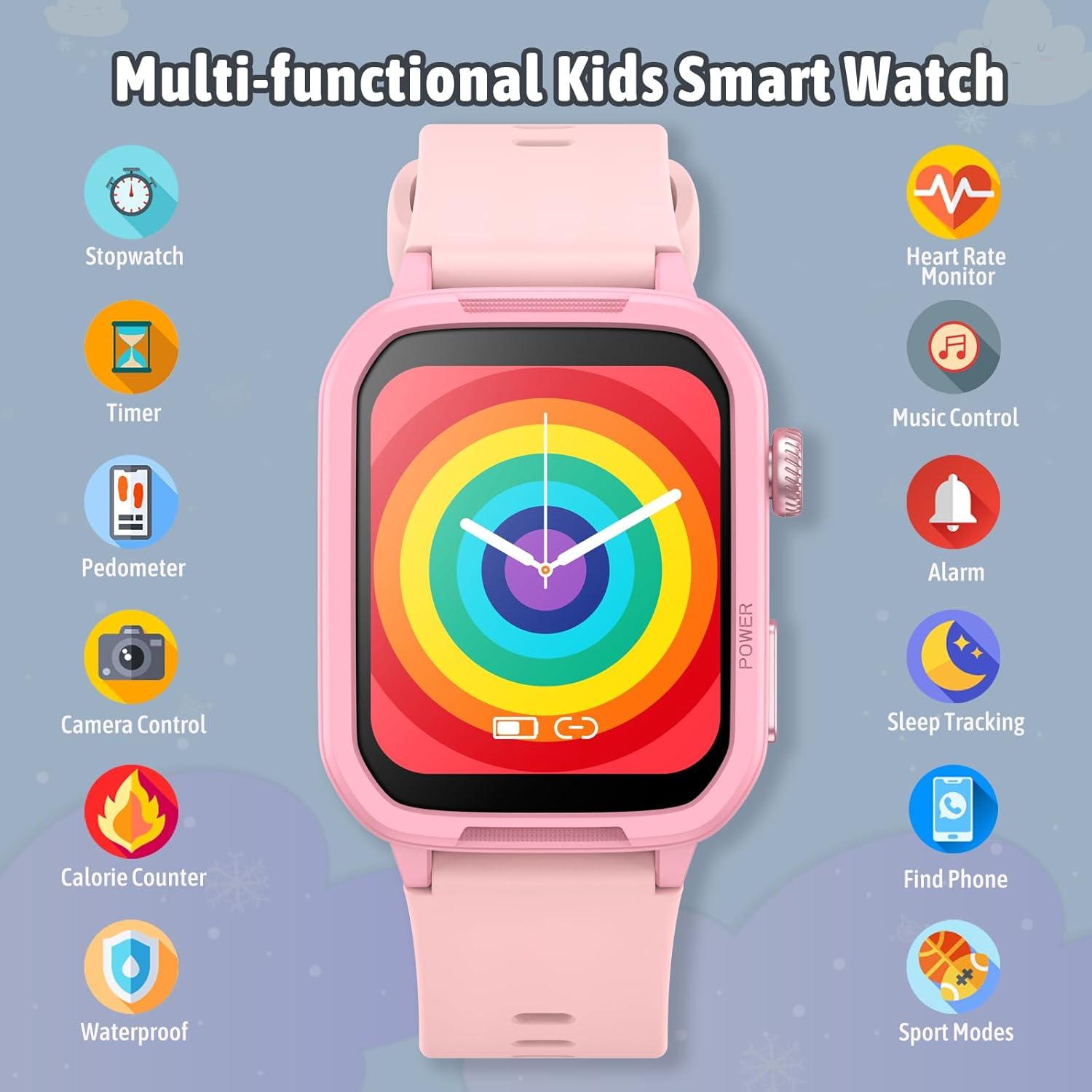 Reloj Inteligente SUPUKU H96 para Niños Rosa con Fitness