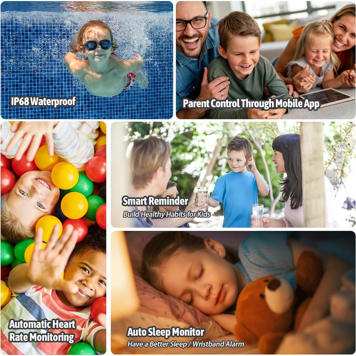 Reloj Inteligente SUPUKU H96 para Niños Rosa con Fitness