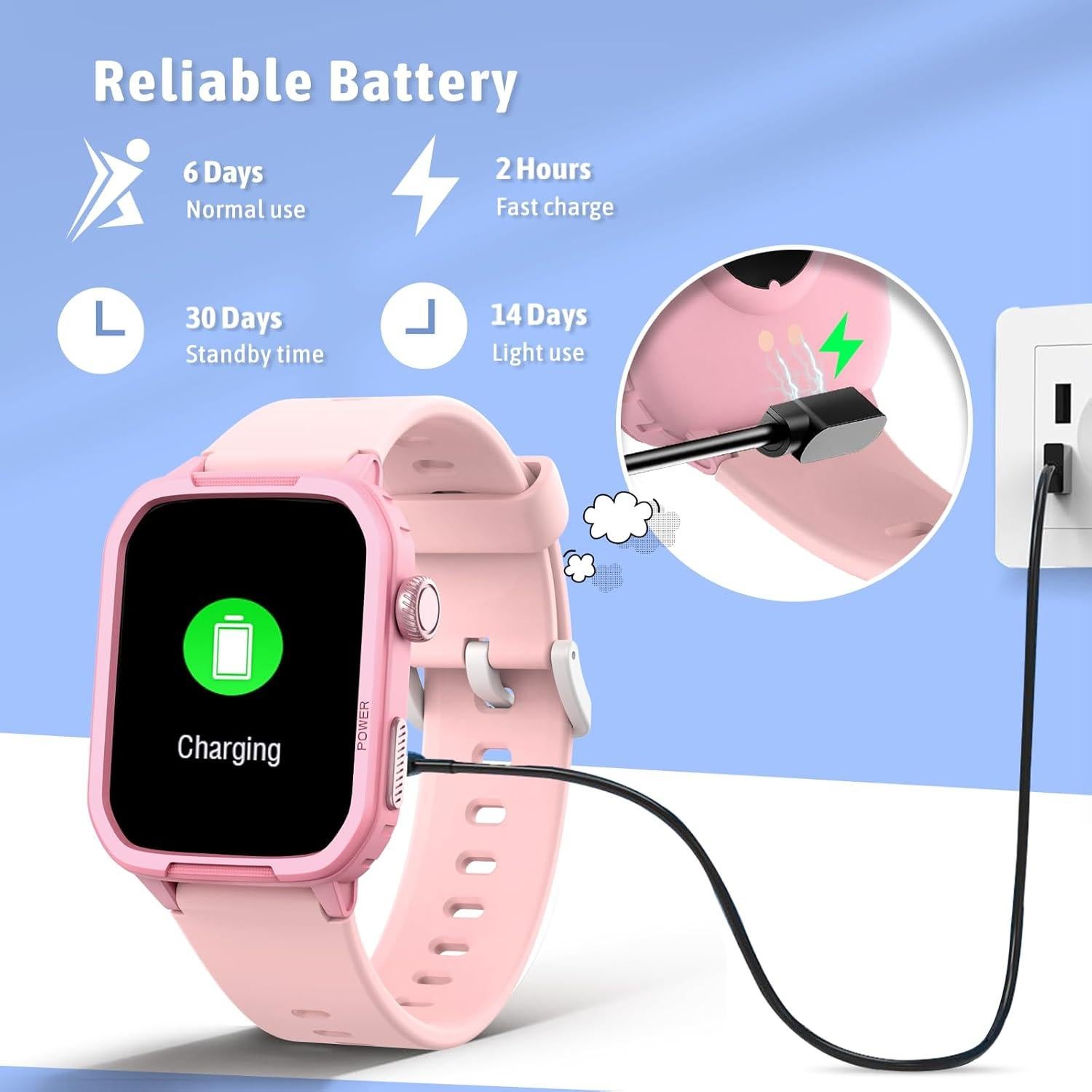 Reloj Inteligente SUPUKU H96 para Niños Rosa con Fitness