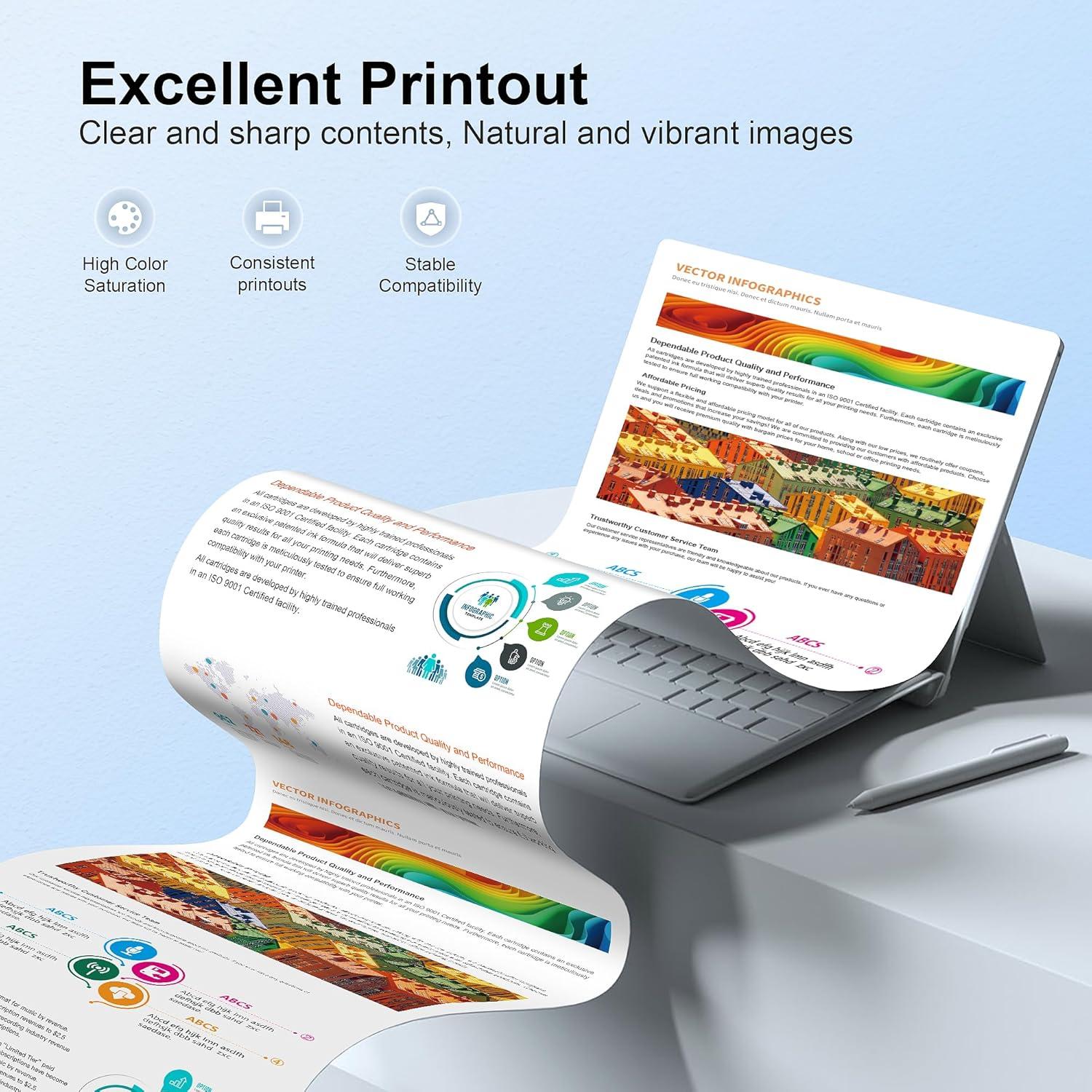 LC406XL Ink Cartridges for Brother Printer for LC406XL LC406 LC 406XL for Brother LC406 Ink Cartridges Compatible with MFC-J4335DW,MFC-J5855DW,MFC-J4535DW,MFC-J6555DW Printer (4 Pack)