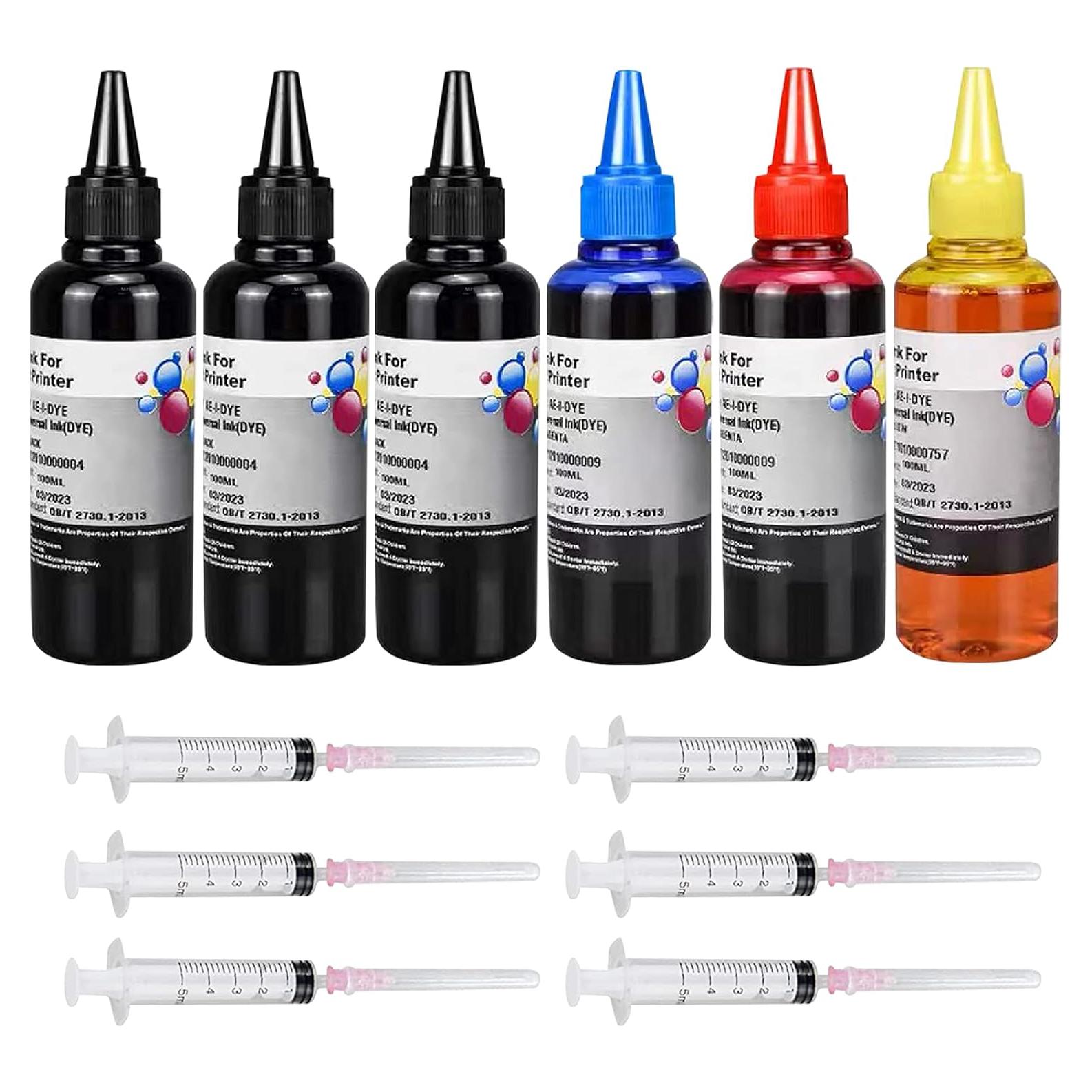 Kit de Recarga de Tinta Universal AYMSous 6x100ml para Impresoras