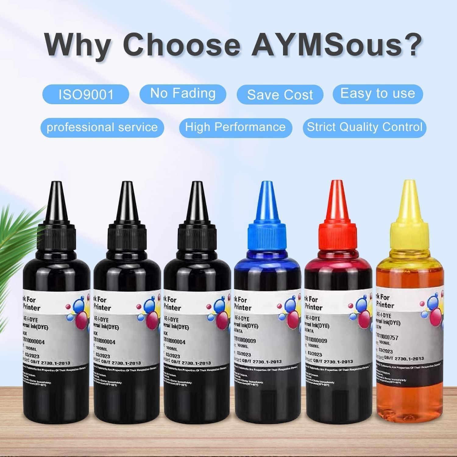Kit de Recarga de Tinta Universal AYMSous 6x100ml para Impresoras