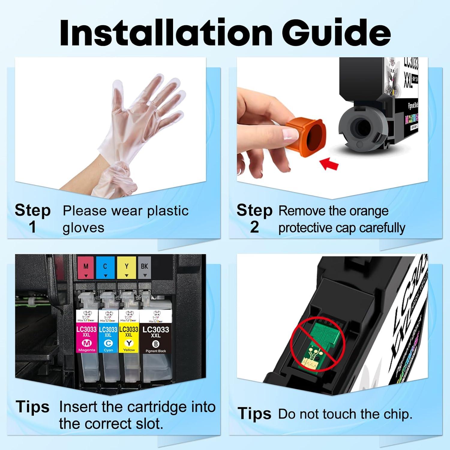 Cartucho de Tinta LC3033 BK/C/M/Y Miss Deer - Alto Rendimiento