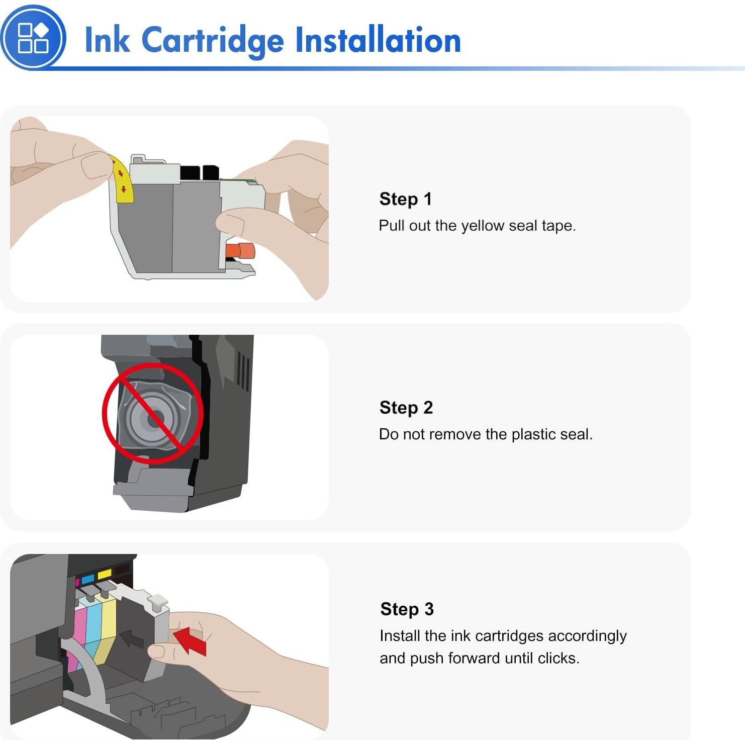 Cartuchos de tinta Brother LC401 LC401XL Paquete 4 Negro Cian Magenta Amarillo