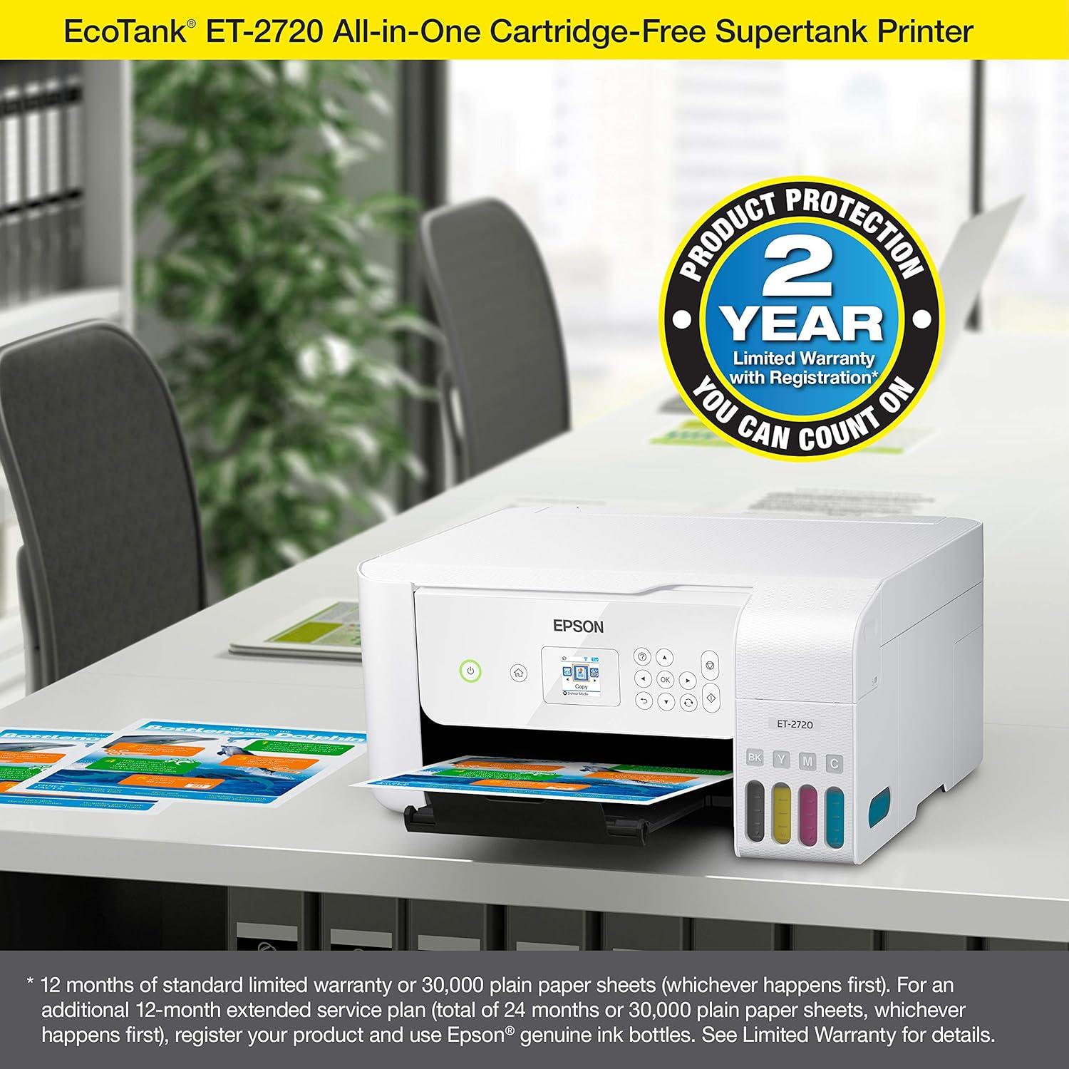Impresora Multifuncional Epson EcoTank ET-2720 Inalámbrica Blanca