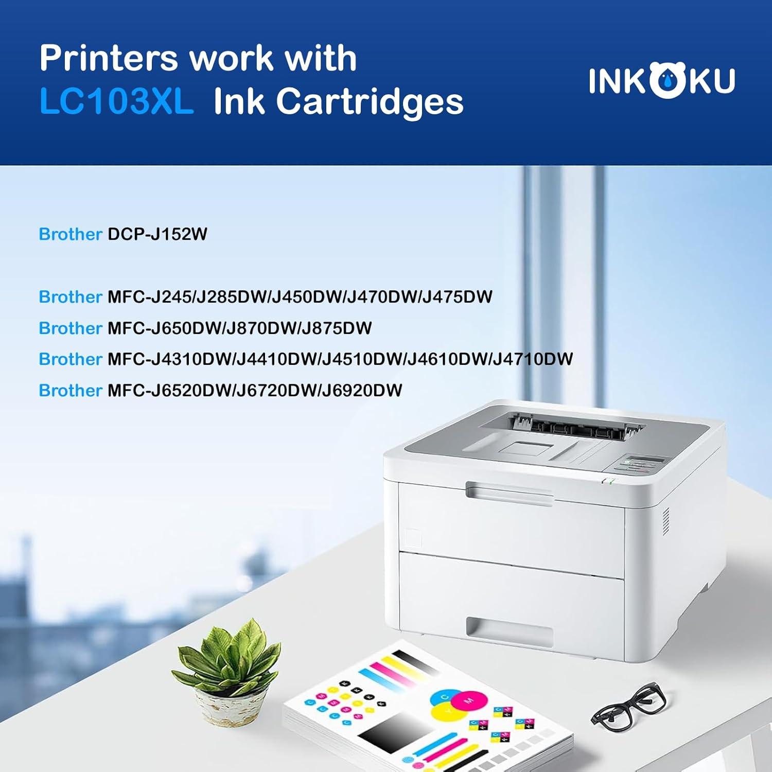 Cartuchos de Tinta Compatible INKOKU LC103XL 6 Pack para Brother