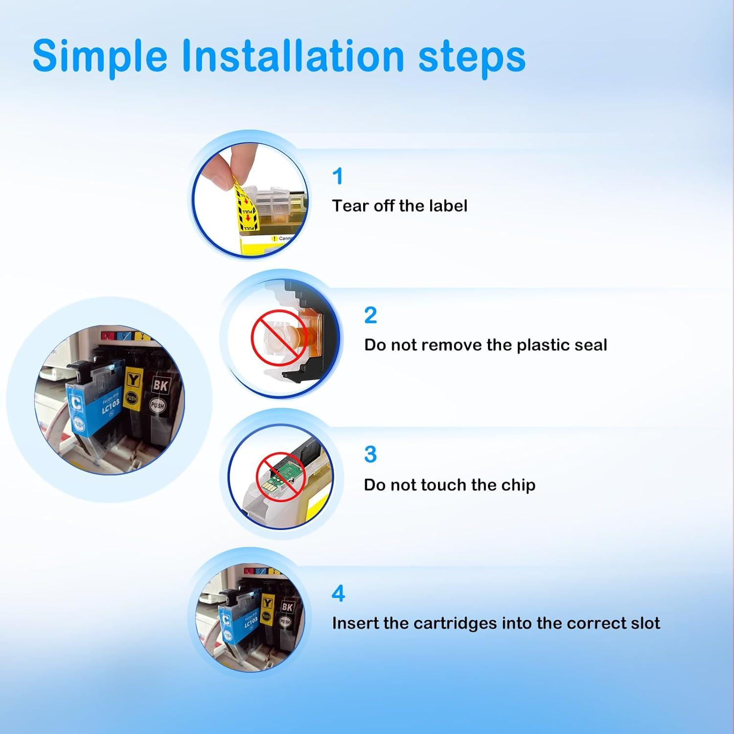 Cartuchos de Tinta Compatible INKOKU LC103XL 6 Pack para Brother