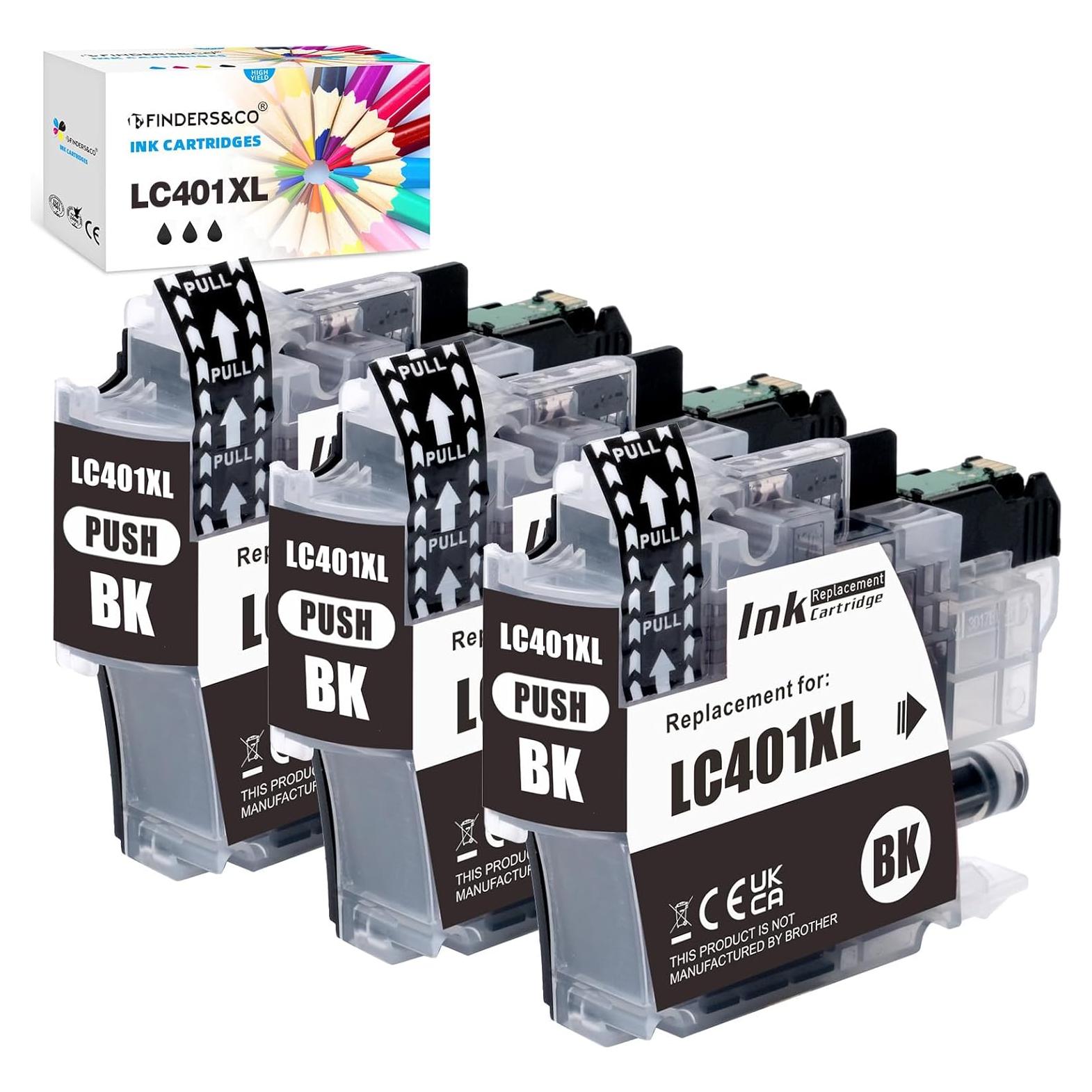 Cartuchos de Tinta Negra Brother LC401XL BK - Paquete de 3