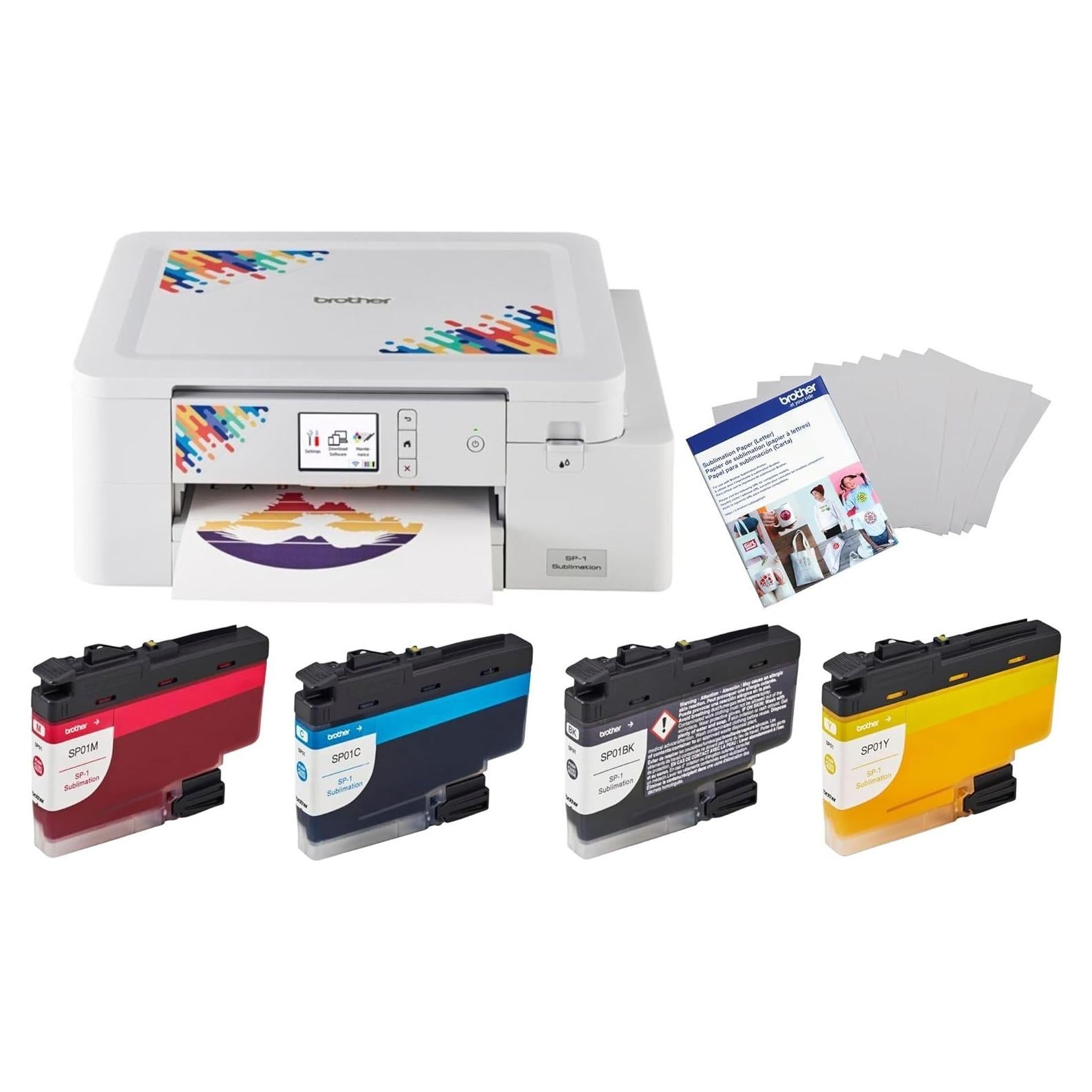 Sublimation Printer, 4-Color Sublimation Ink Cartridges and 100 Sheets Sublimation Paper