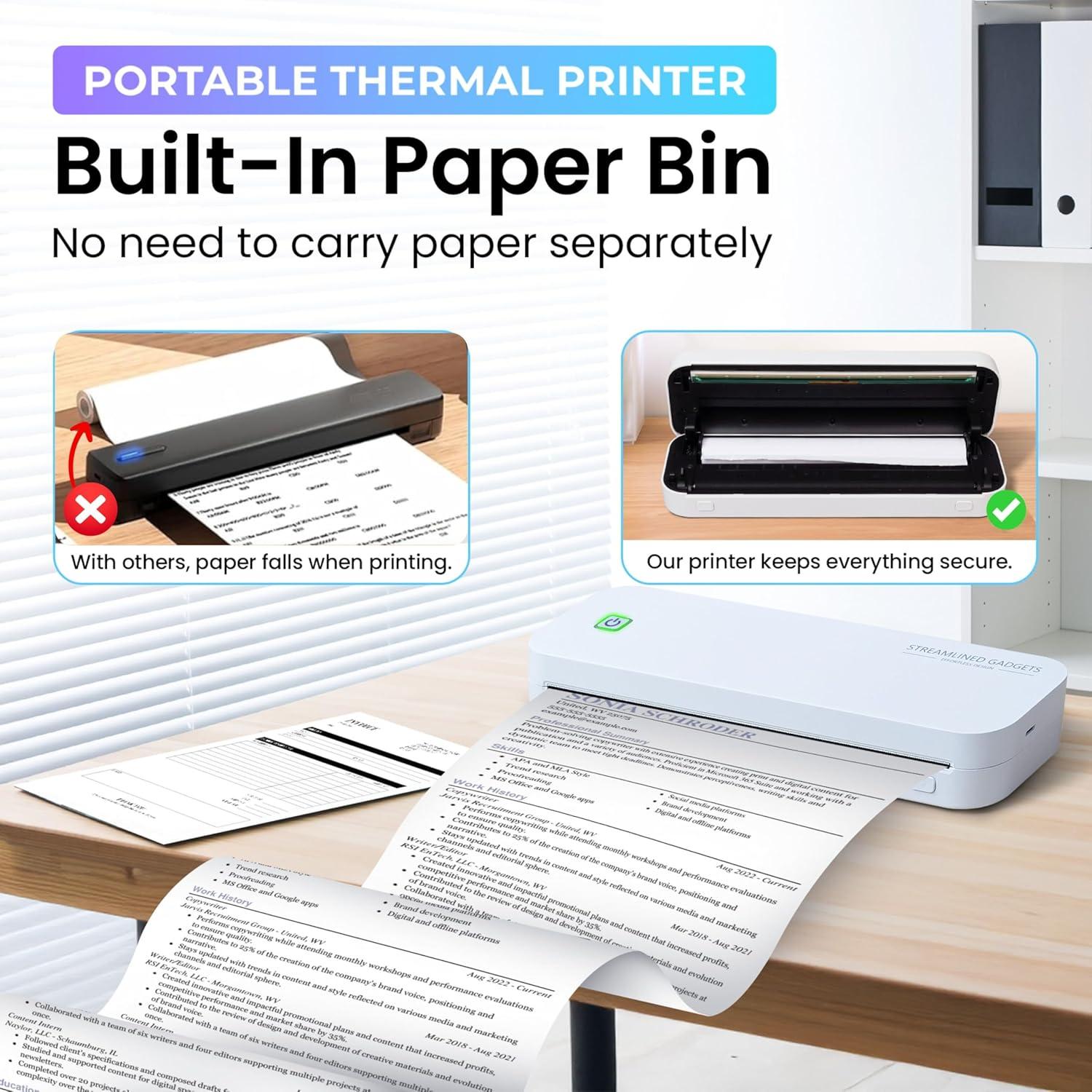 Impresora Térmica Portátil Streamlined Gadgets D80 - 300 DPI