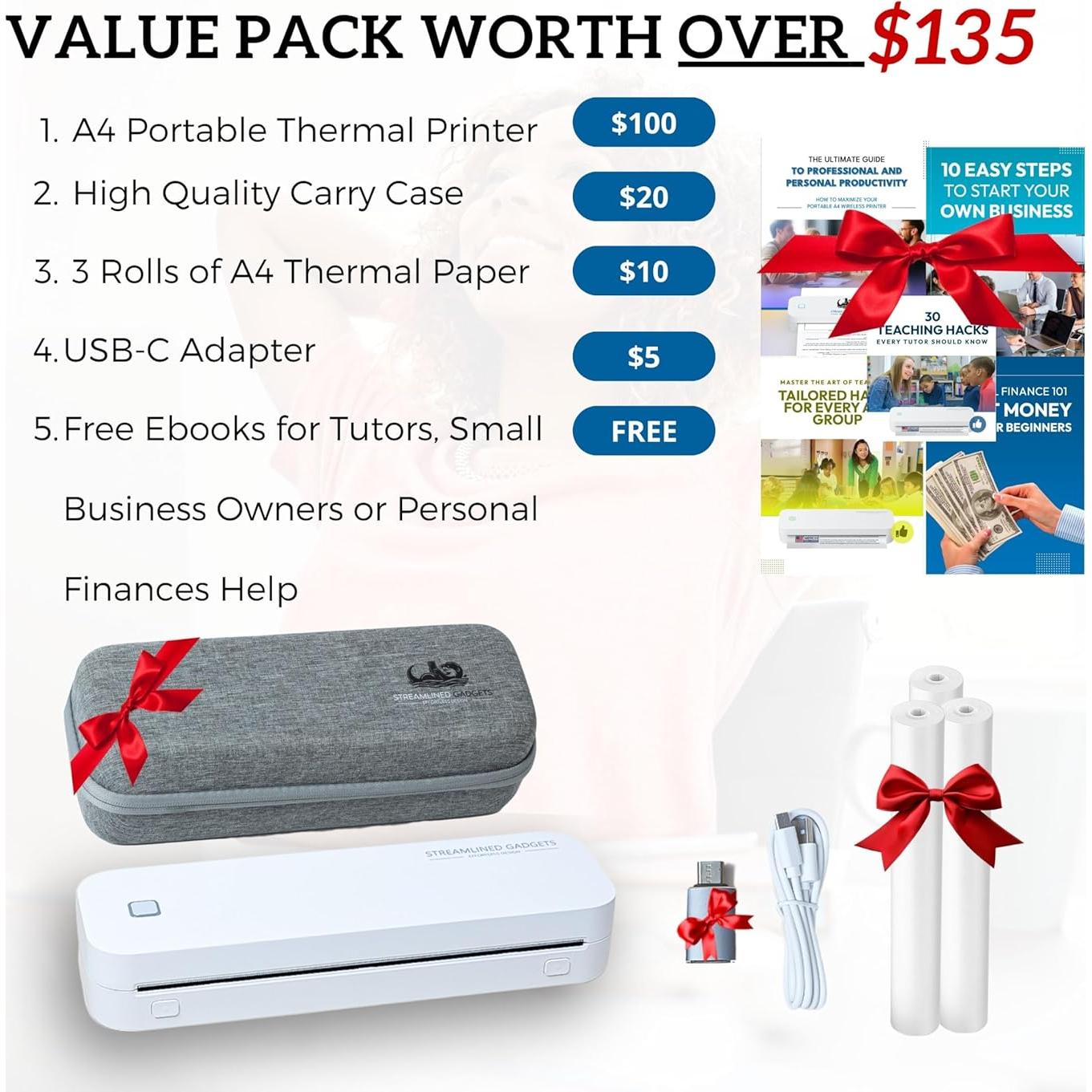 Impresora Térmica Portátil Streamlined Gadgets D80 - 300 DPI